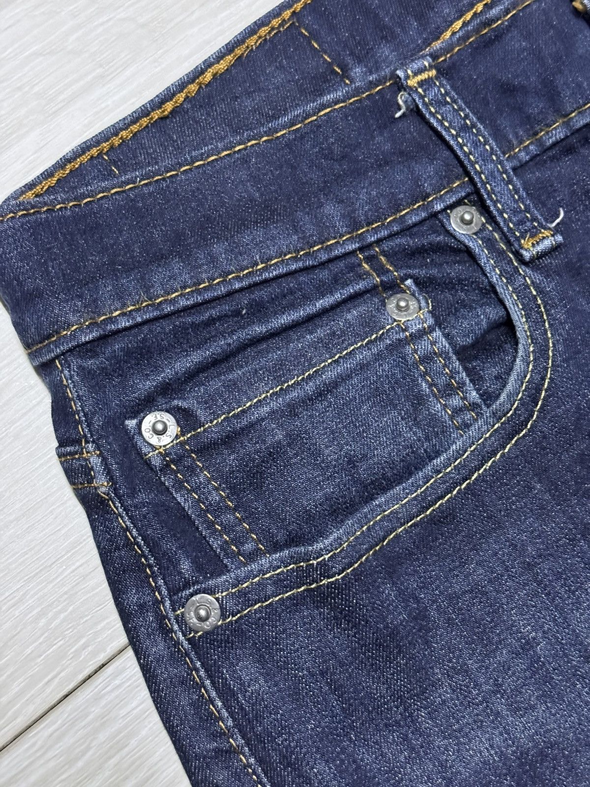 Levi's Vintage Levis 502 Y2K Blue Wash Distressed Skinny Jeans Size US 30 / EU 46 - 7 Thumbnail