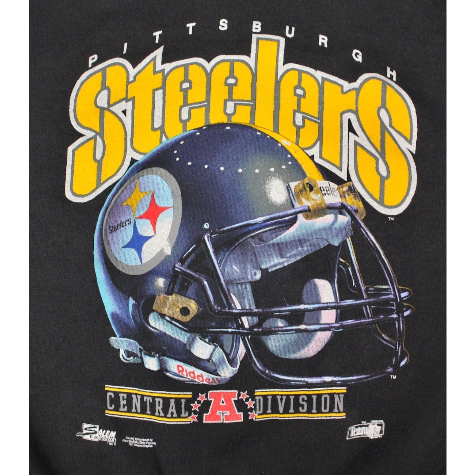 Salem Sportswear Mens 90s Pittsburgh Steelers Football Helmet Sweatshirt Sz M Salem Sportswear Size US M / EU 48-50 / 2 - 5 Thumbnail