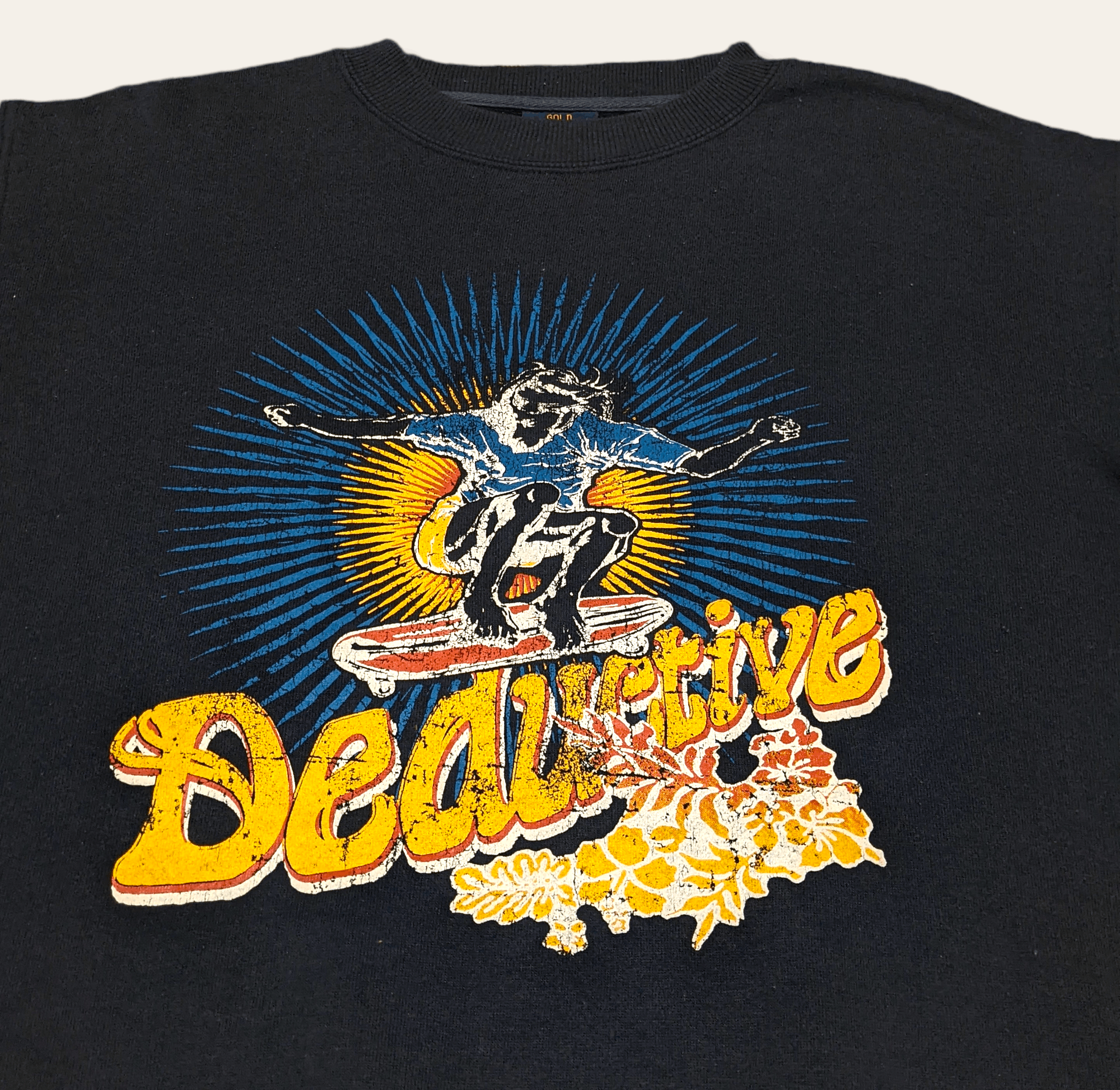 Stussy × Vintage Vintage 90s Deductive Skateboards Streetwear Sweatshirt Size US L / EU 52-54 / 3 - 1 Thumbnail