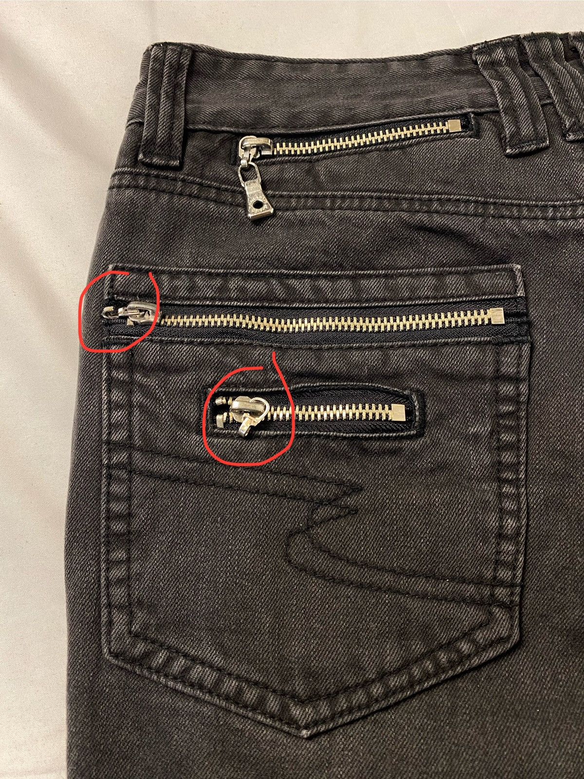 Japanese Brand Semantic Design Multi Zip Punk Bondage Slim Fit Denim Size US 29 - 16 Thumbnail