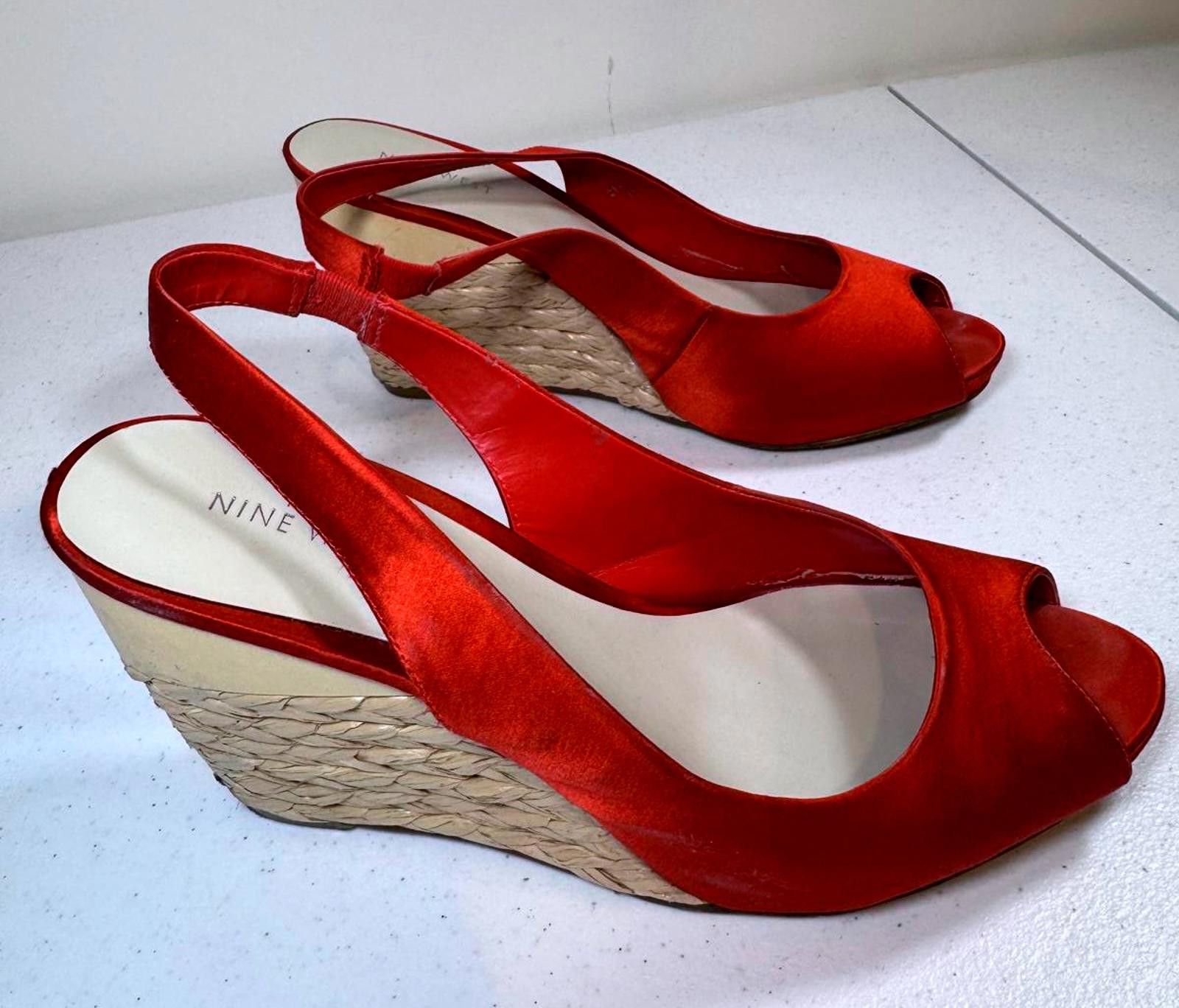 Nine West Nine West Red Wedge Slingback Heels Size US 10 / IT 40 - 2 Thumbnail