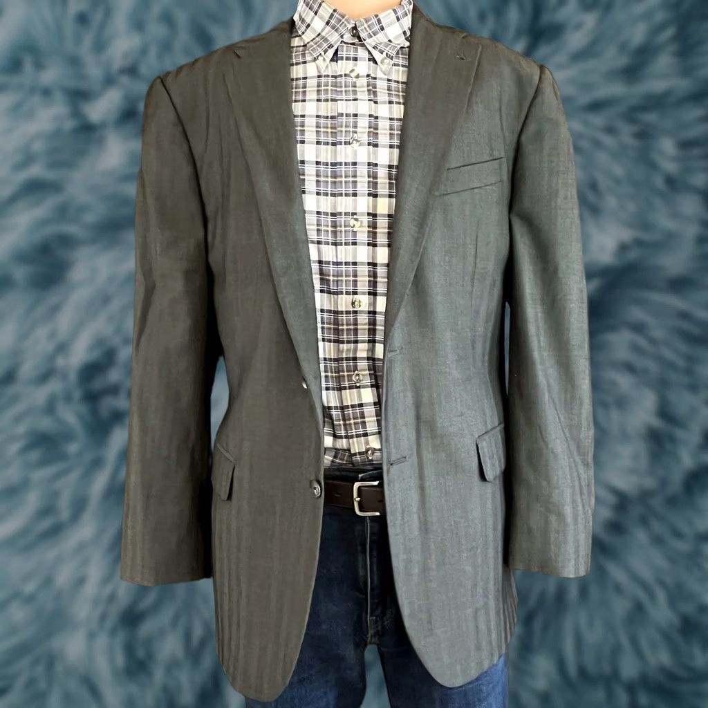 Joseph Abboud Joseph Abboud Blazer Mens 42L Gray Striped Wool Blazer Size 42R - 1 Thumbnail