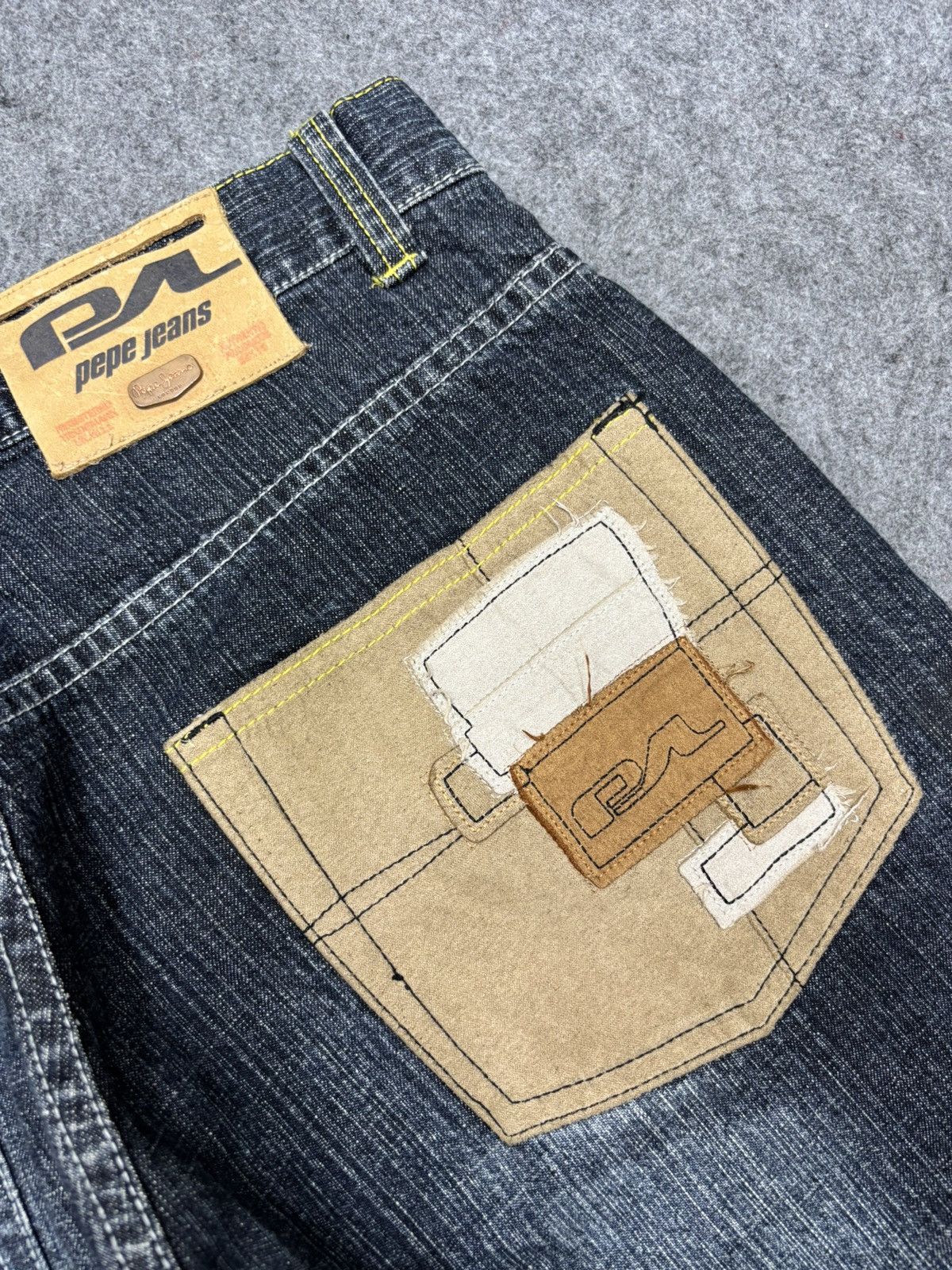 Japanese Brand 💥Baggy Patchwork💥Sick Rapper Pepe Patchwork Denim F687 Size US 35 - 18 Thumbnail
