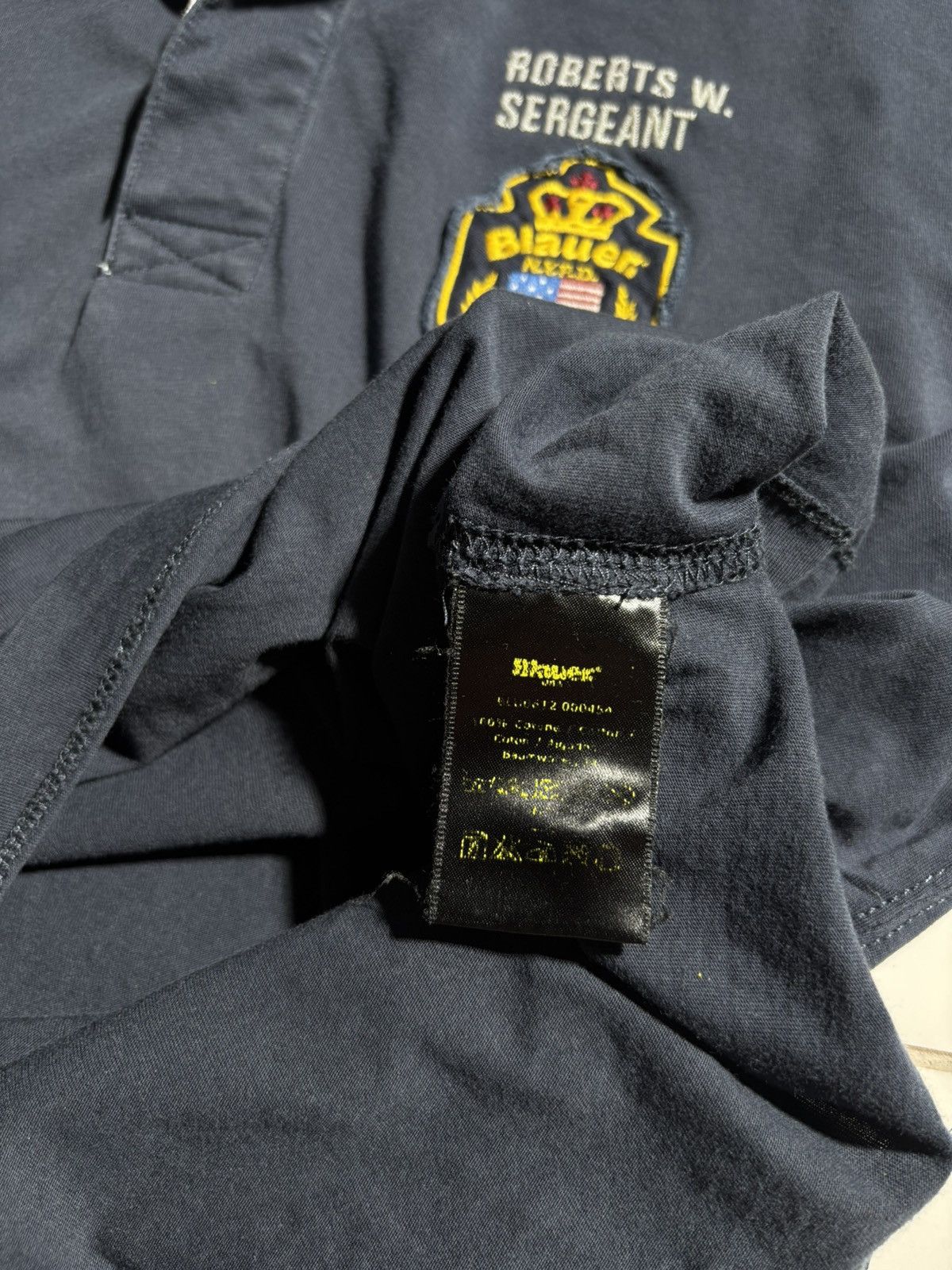 Rugby Ralph Lauren Blauer USA Boston Police Rugby Polo Long Sleeve Patch Work Size US L / EU 52-54 / 3 - 10 Thumbnail