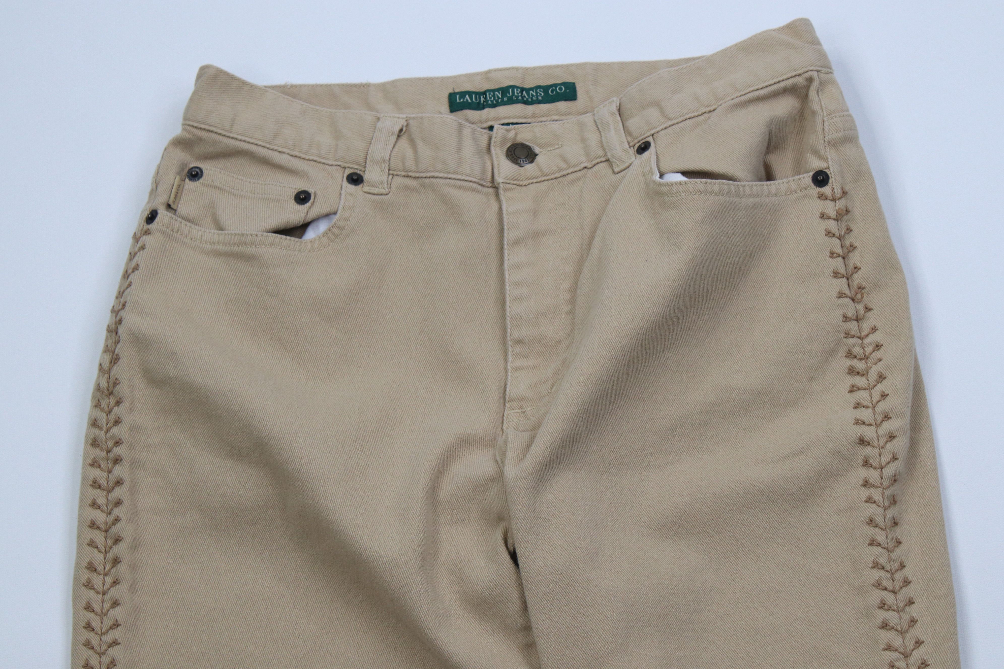 Polo Ralph Lauren Vintage 90s Ralph Lauren Embroidered Flared Wide Leg Jeans Size 30" / US 8 / IT 44 - 2 Thumbnail