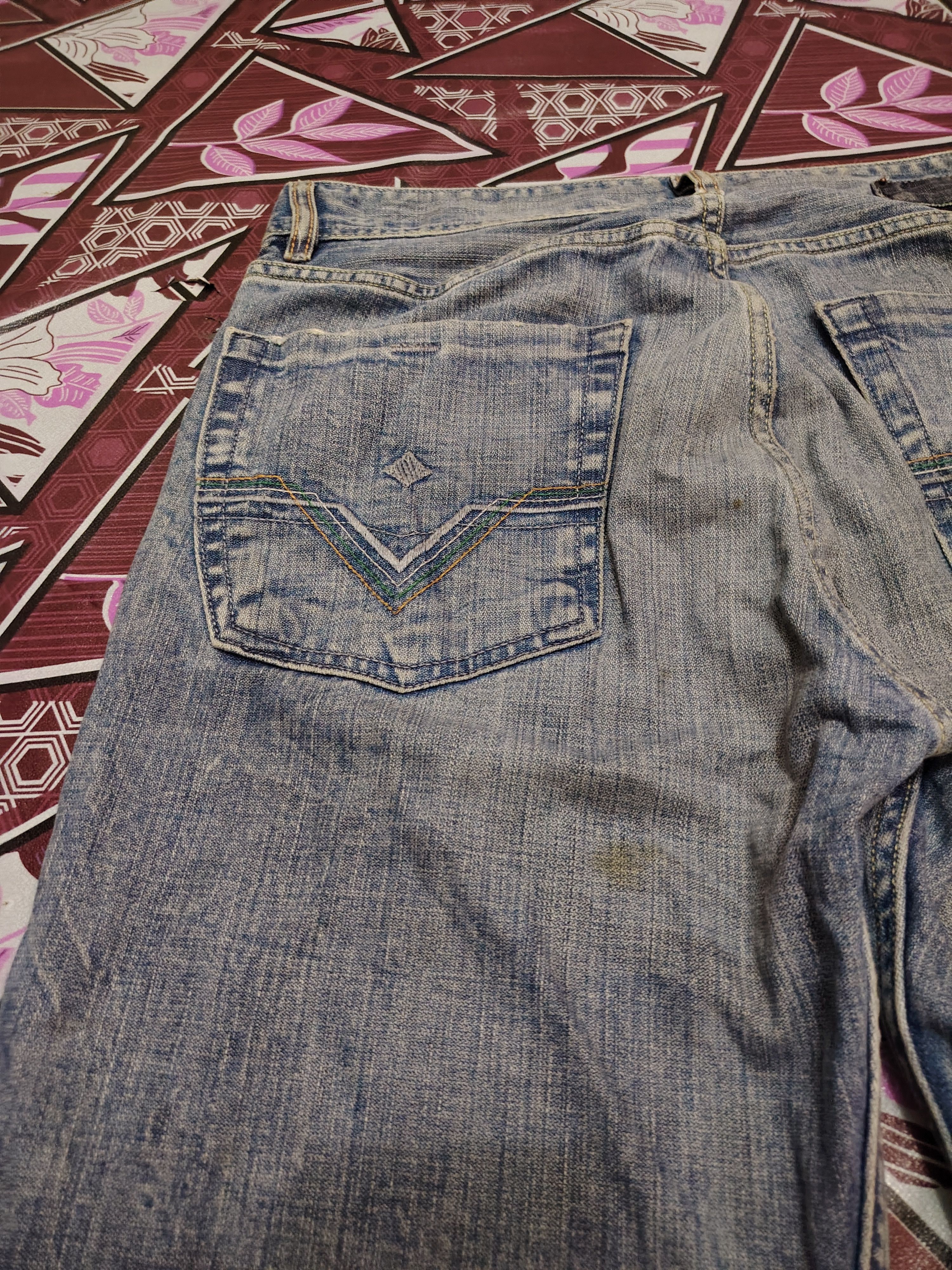 Who Decides War Vtg Diesel Industry Flared Distressed jeans Denim Size US 31 - 15 Thumbnail
