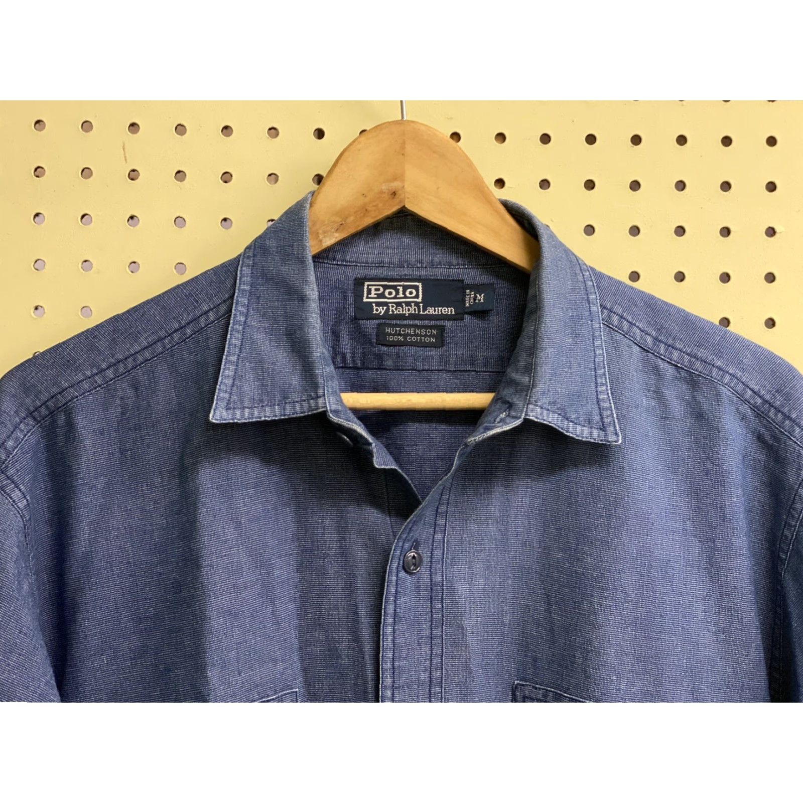 Polo Ralph Lauren VINTAGE Polo Ralph Lauren Hutchenson Blue Button-Shirt Mens M Long Sleeve Collared Shirt (Blue) - Classic Fit, Cotton Size US M / EU 48-50 / 2 - 4 Thumbnail