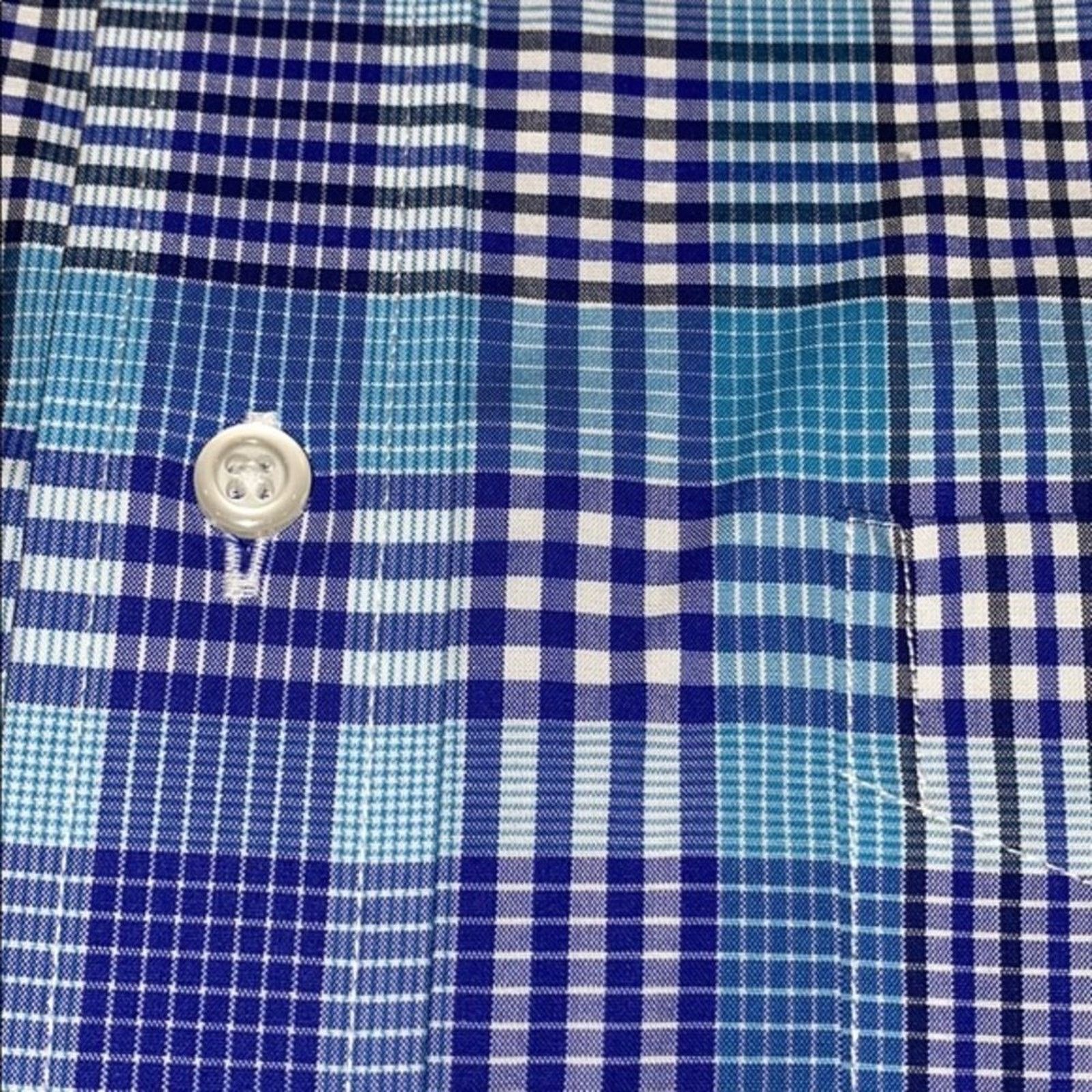 Jos A Bank Blue Plaid Button-Up Shirt Sz L, NWT