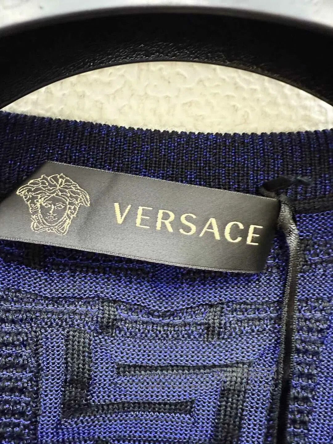 Versace versace wool blend knitwear in navy blue. Size US M / EU 48-50 / 2 - 5 Thumbnail