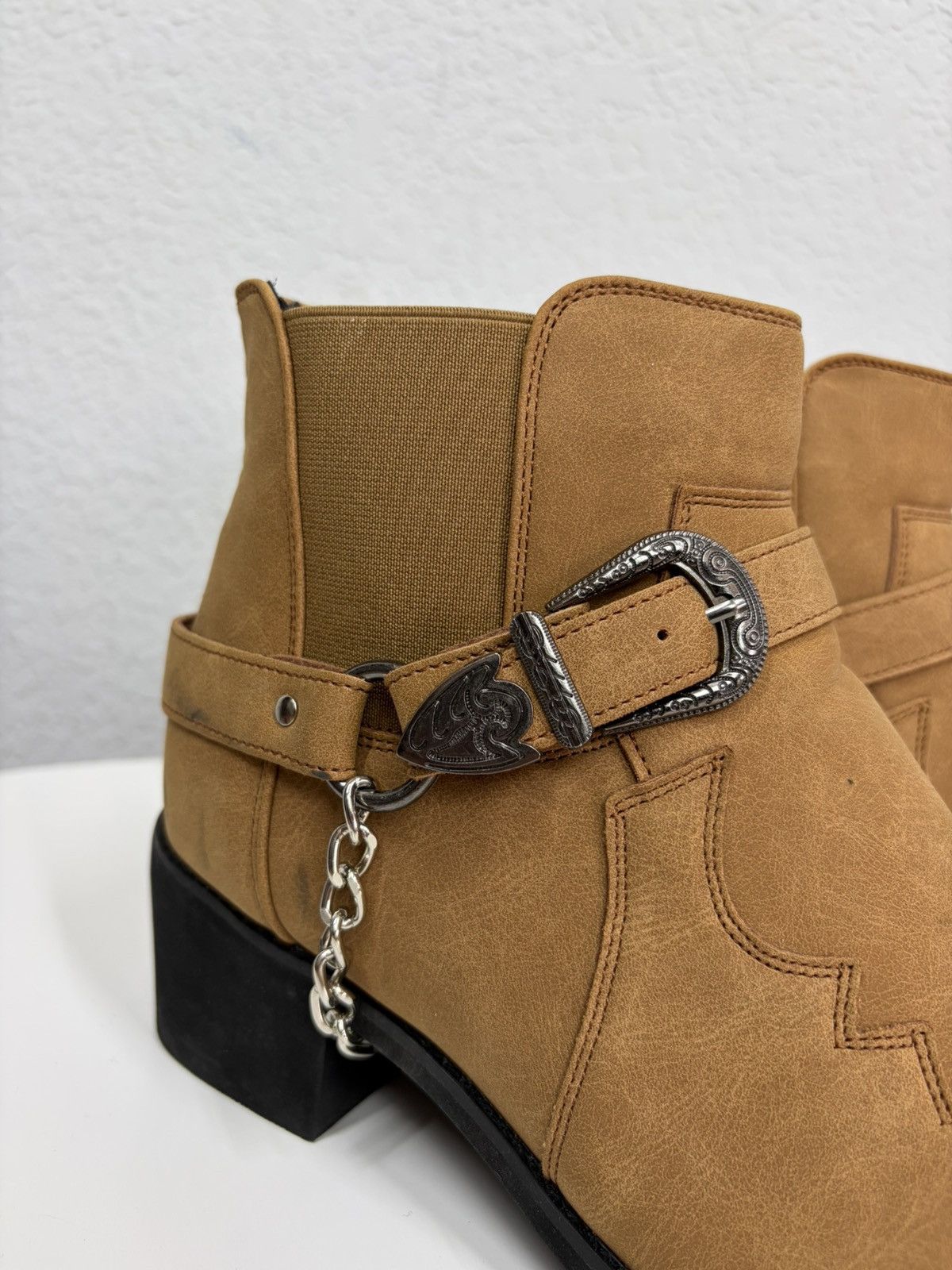 If Six Was Nine AS 98 Vibe Artisan Black Leather Side Zip Ankle Biker Boots Size US 11 / EU 44 - 11 Thumbnail