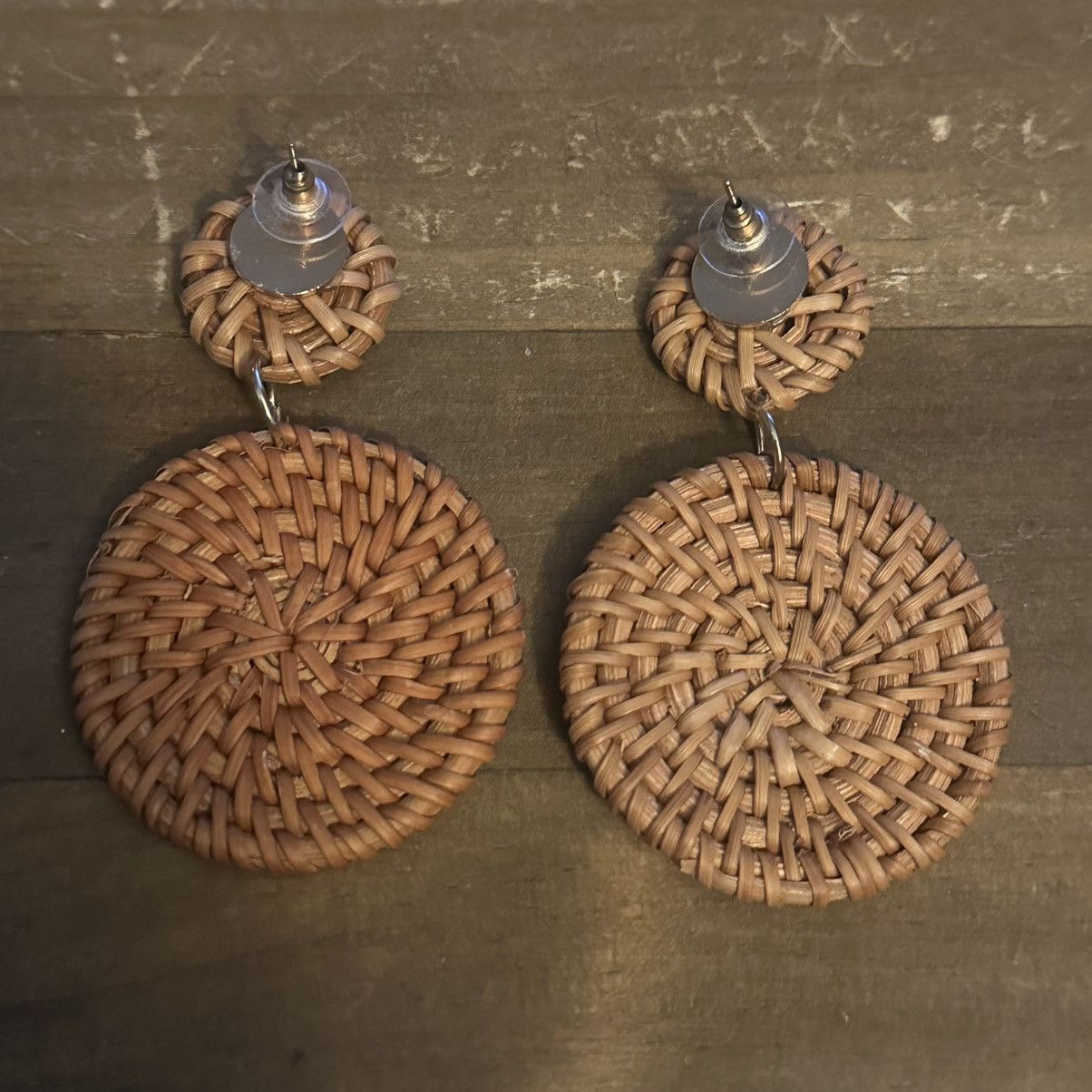 Other Boho wicker dangle disc earrings Size ONE SIZE - 4 Thumbnail
