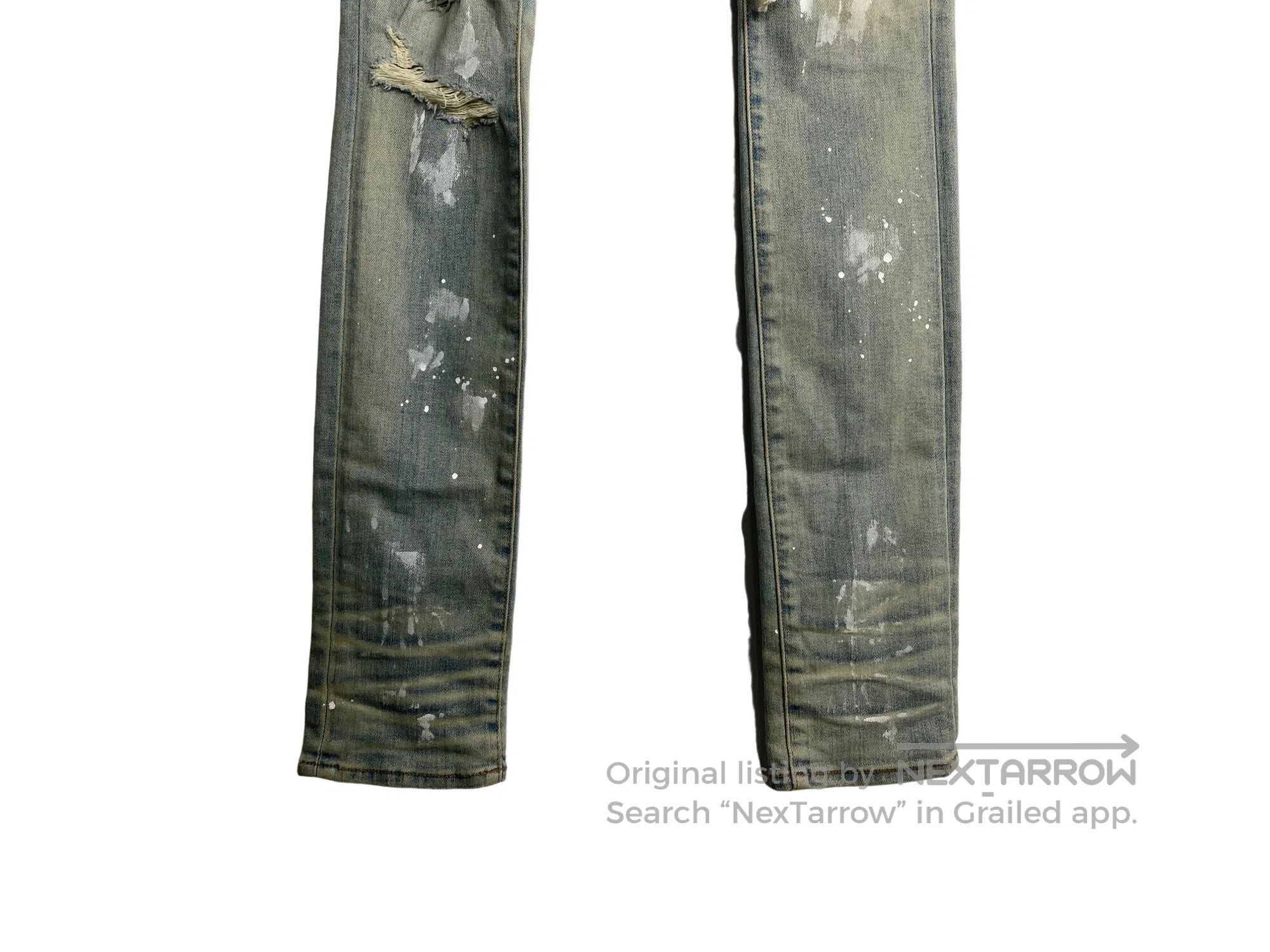 Amiri AMIRI Blue Destroyed Splatter Diamond Bottom Jeans Size US 30 / EU 46 - 6 Thumbnail