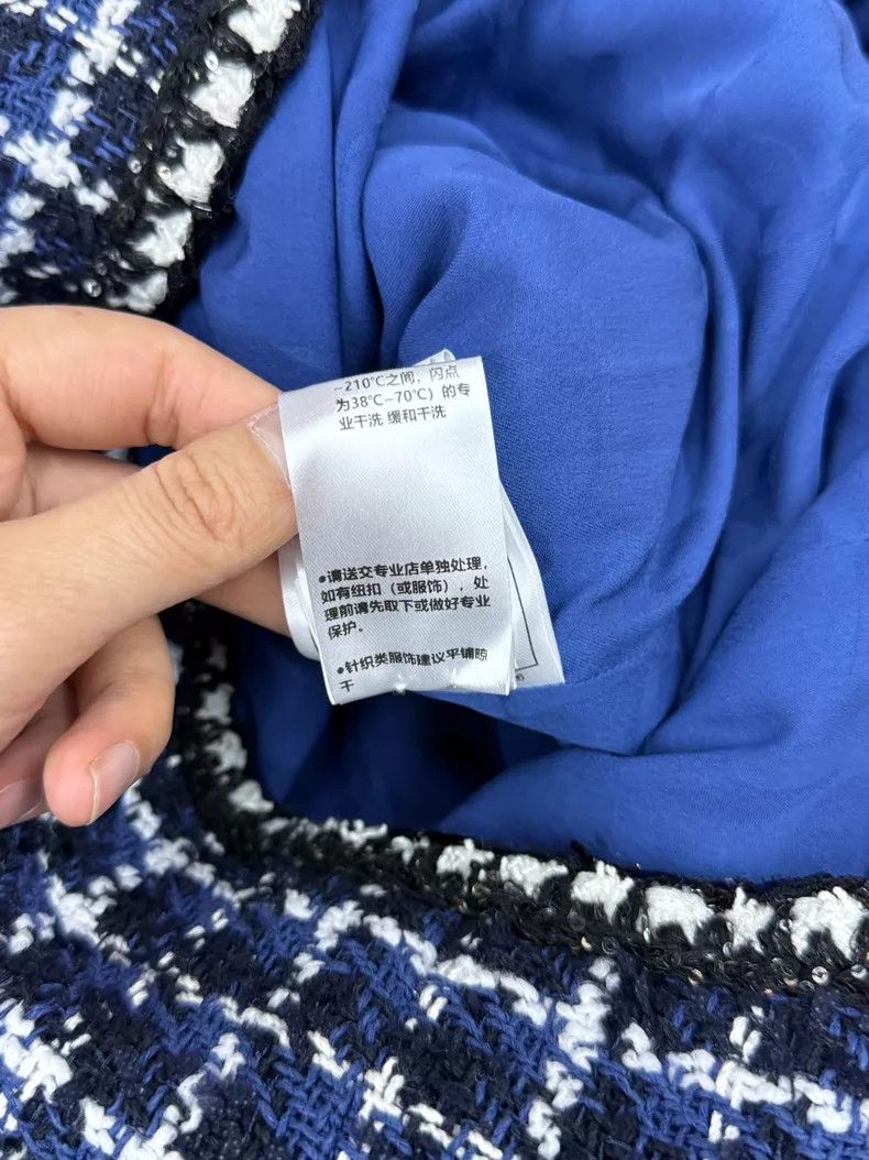 Chanel Chanel Blue and white plaid tweed dress Size XS / US 0-2 / IT 36-38 - 9 Thumbnail