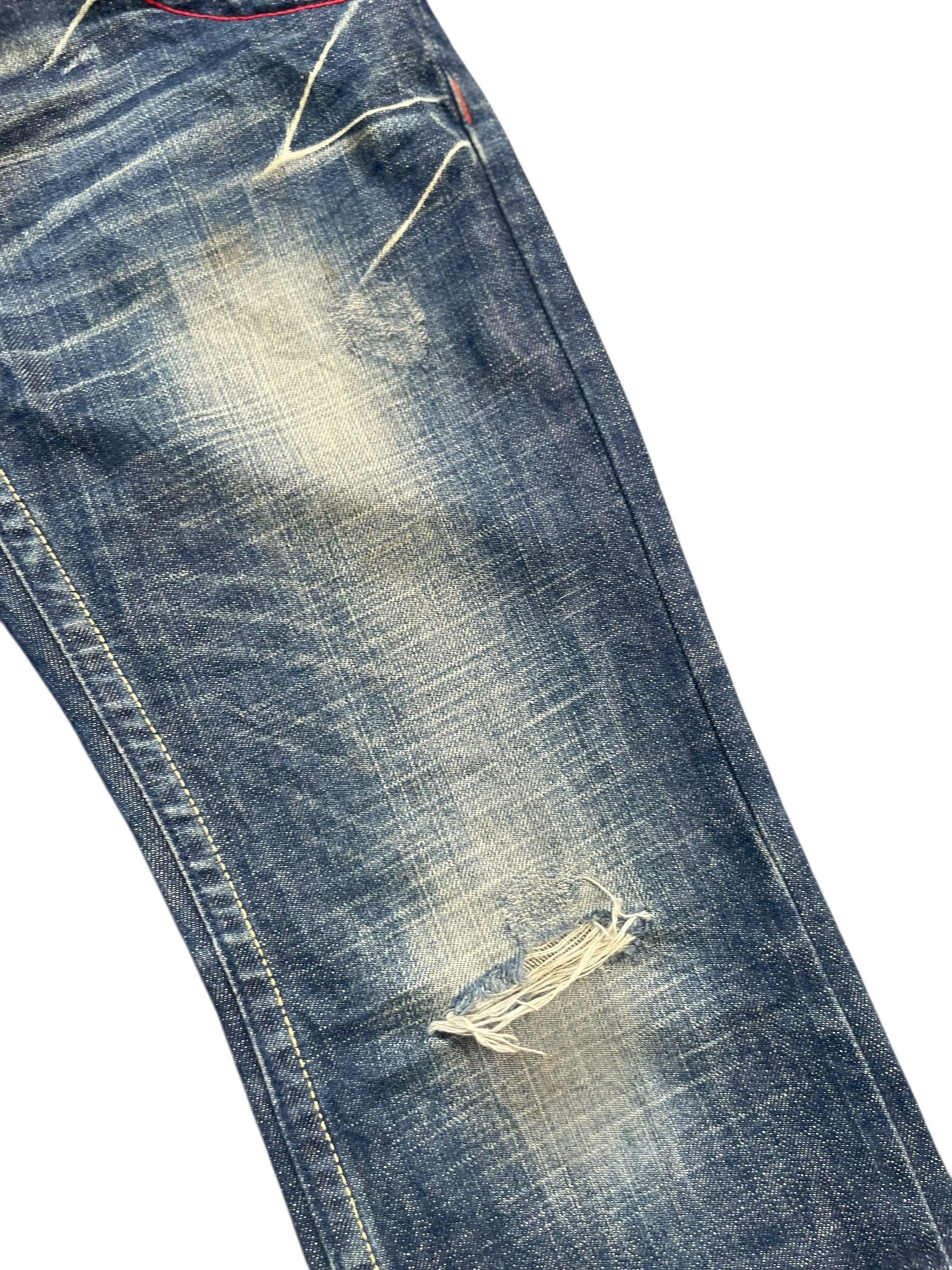 Japanese Brand Red Pepper Crazy Emboiderey Denim Size 31" - 8 Thumbnail