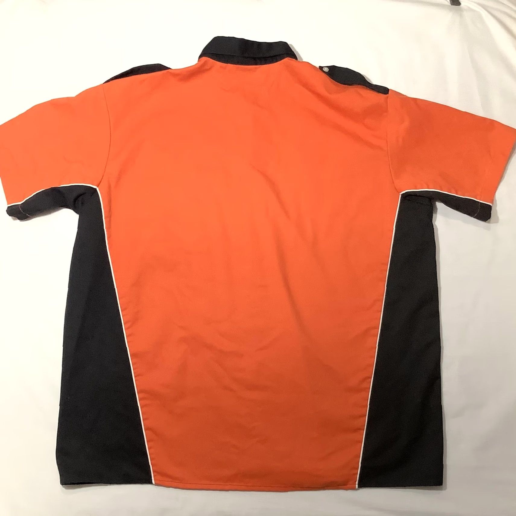 Speedo VINTAGE Speed Zone Race Gear Shirt Mens 2XL Orange Black Pit Crew Racing Button Front Shirt Size US XXL / EU 58 / 5 - 7 Thumbnail
