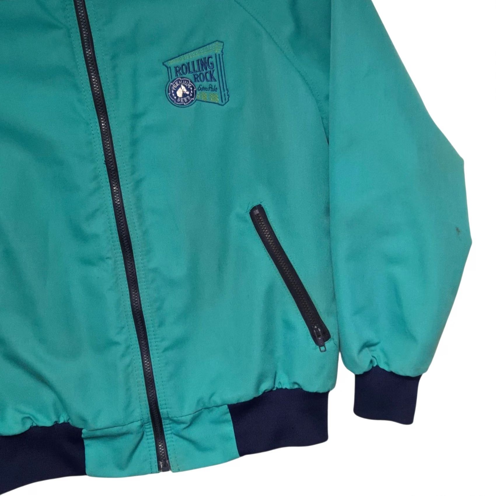 Vintage VINTAGE Rare Rolling Rock Extra Pale Jacket Bomber Regular L Blue Polar Fleece Men Mens Size L Size US L / EU 52-54 / 3 - 3 Thumbnail