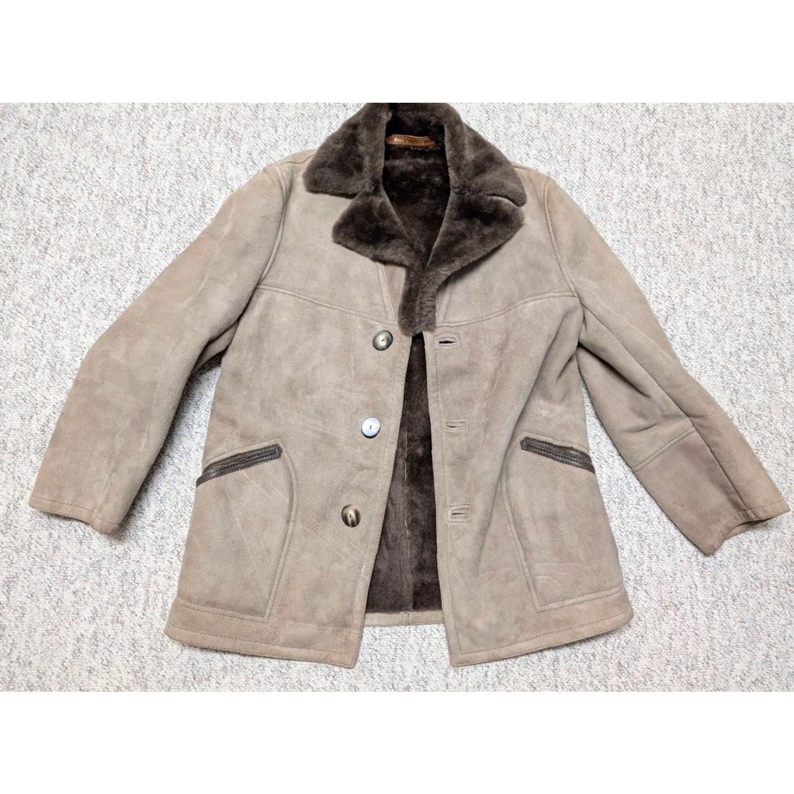 Nordstrom VINTAGE Nordstrom SHEARLING CoAt Leather Brown 42 M France Mens Size US M / EU 48-50 / 2 - 3 Thumbnail