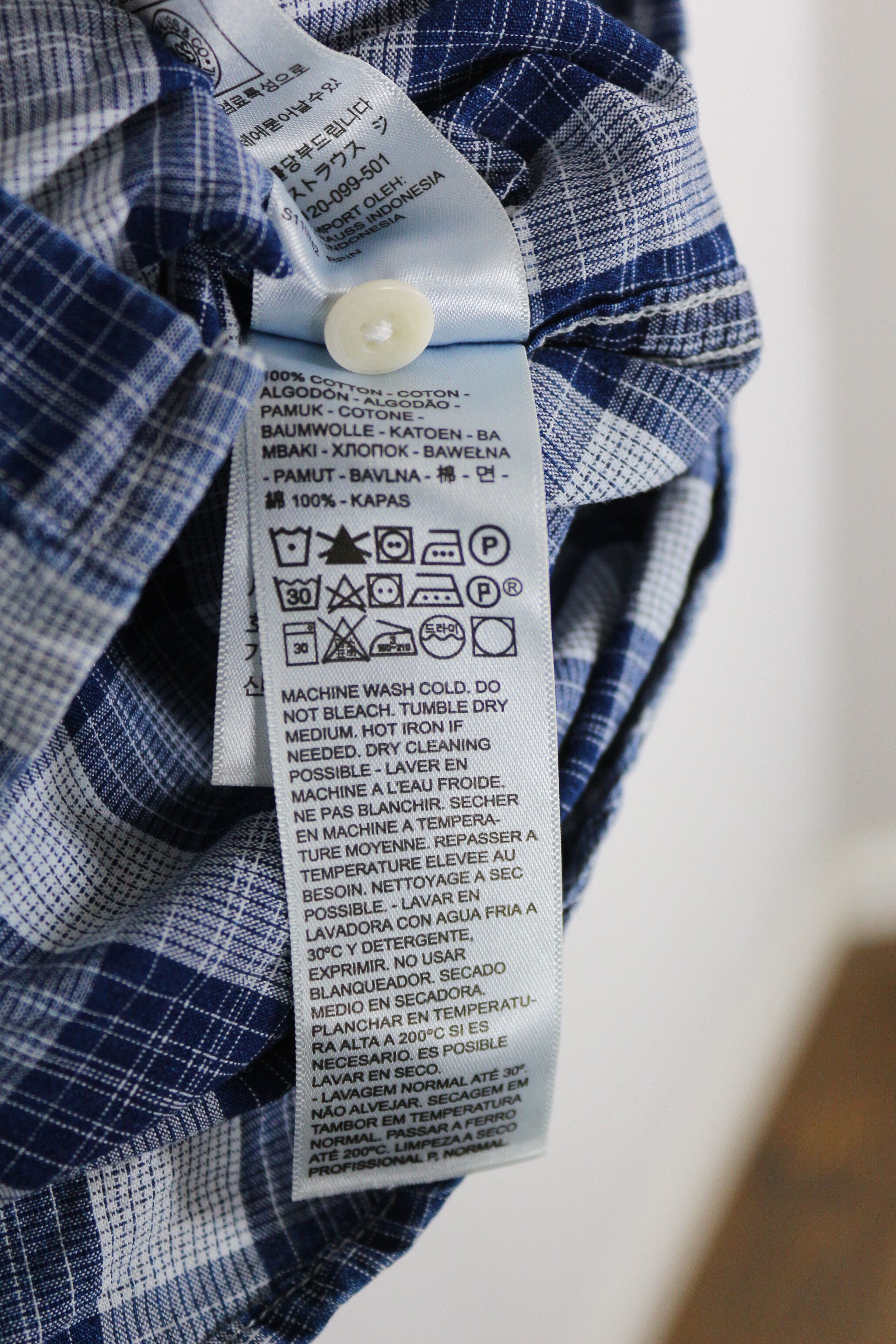 Levi's × Levi's Vintage Clothing × Western Mountaineering Levis Barstow Western Logo Blue Indigo Check Shirt Size US S / EU 44-46 / 1 - 3 Thumbnail