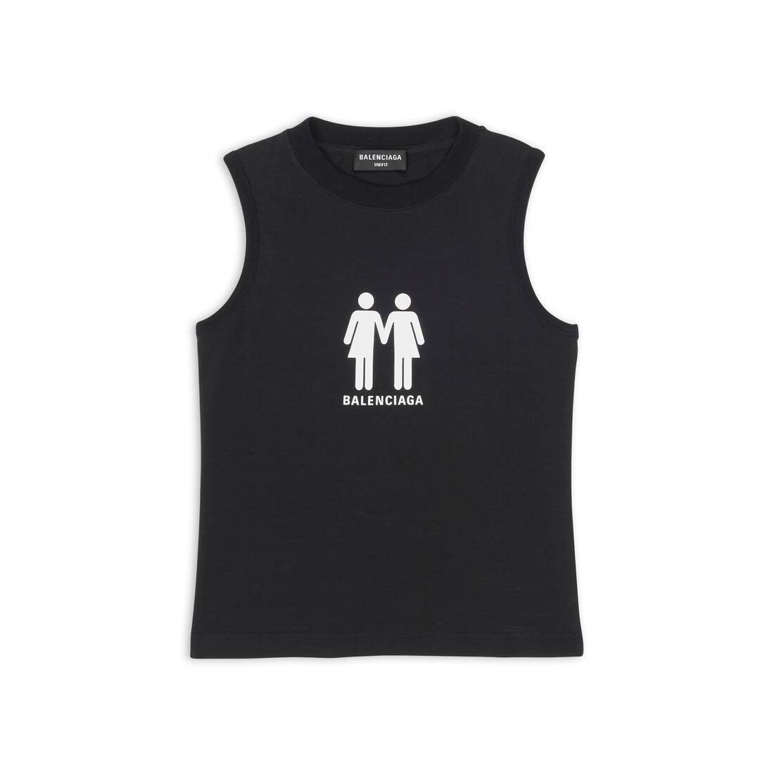 Balenciaga o1s1wg110425 Pride 22 Fitted Tank Top in Black Size US S / EU 44-46 / 1 - 1 Thumbnail