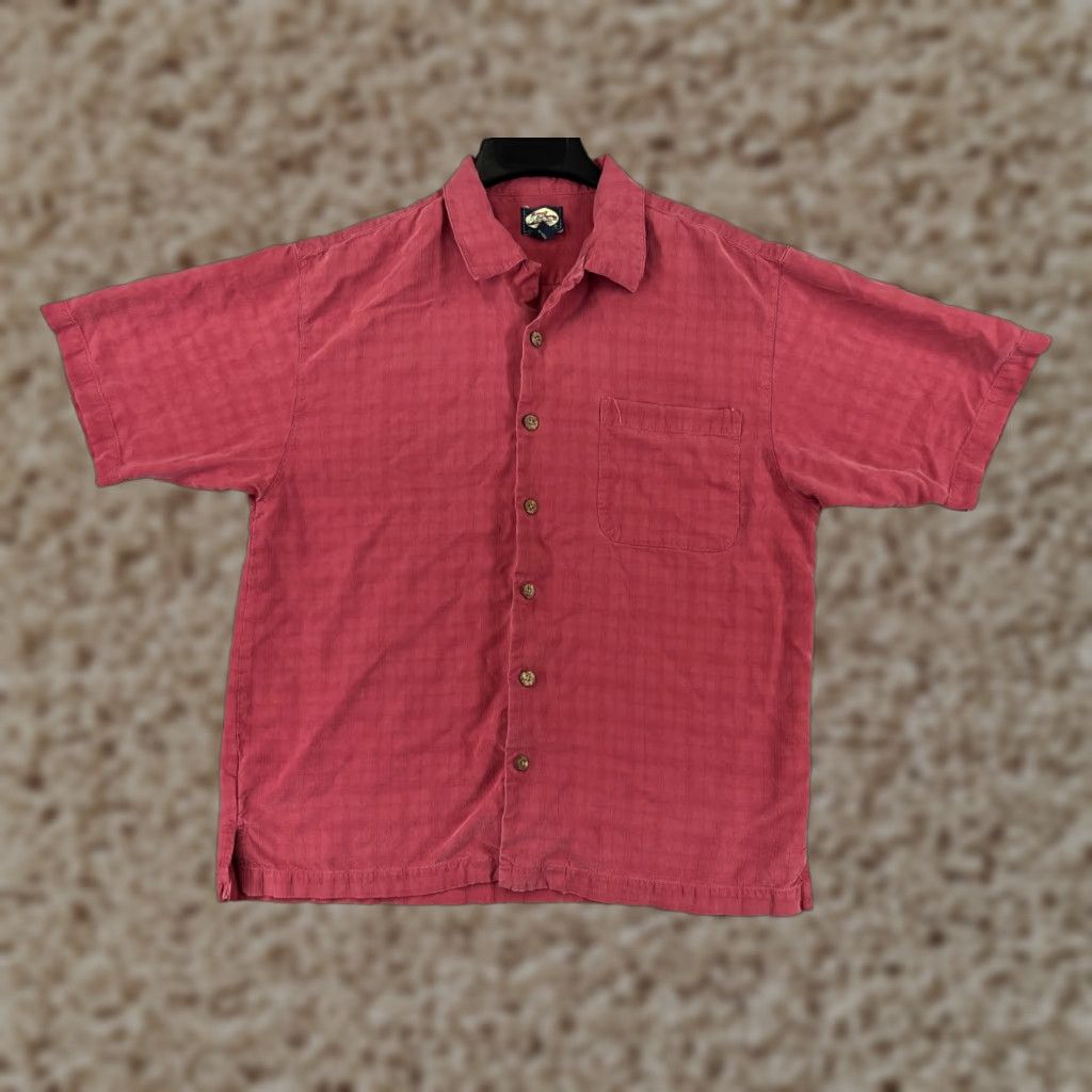 Tommy Bahama Tommy Bahama Shirt Mens L Red Geometric 100% Rayon Button Up Hawaiian Geometric Pattern Aloha Beach Resort Casual Shirt Mens Size US L / EU 52-54 / 3 - 1 Thumbnail