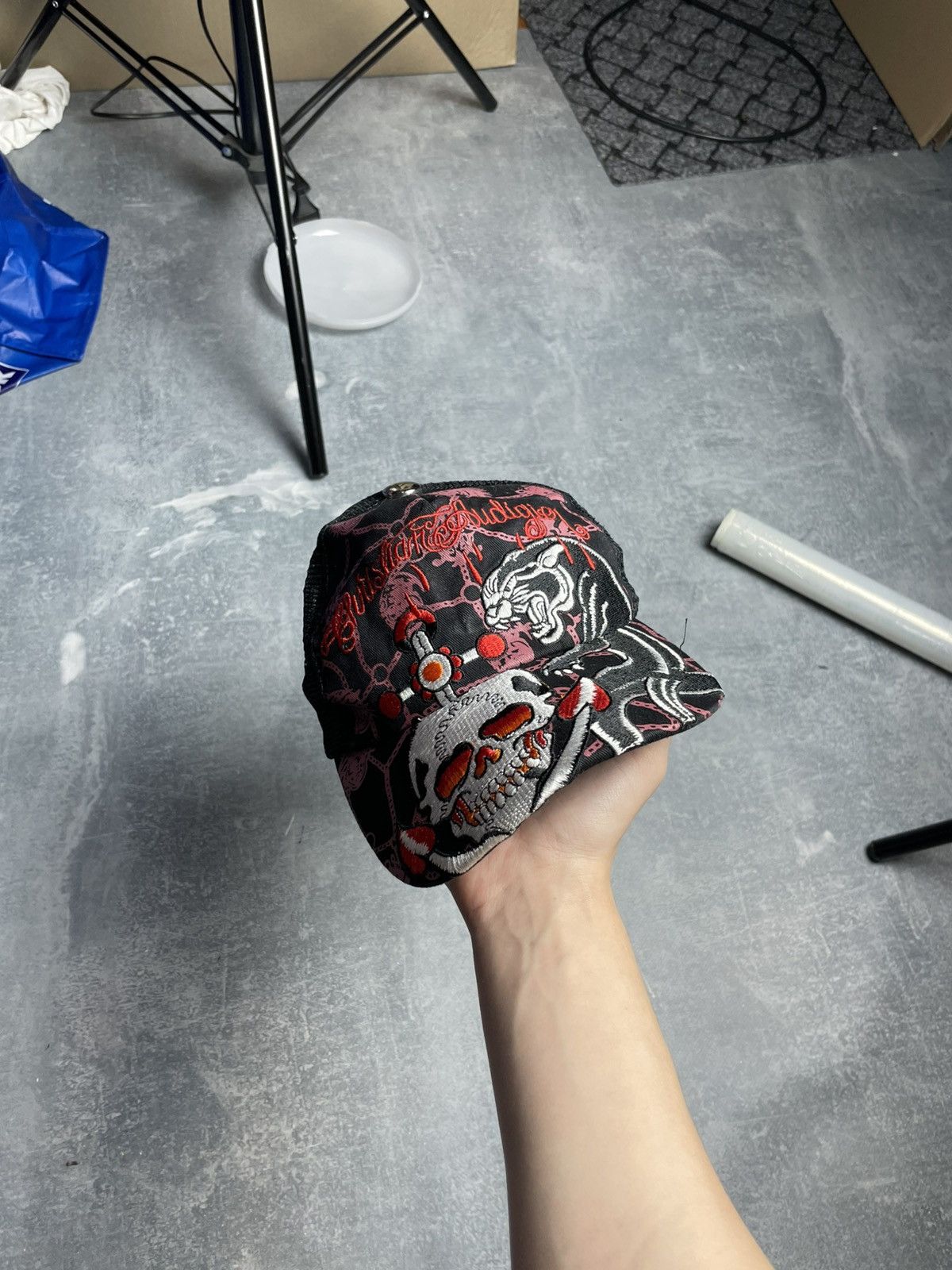 Christian Audigier Y2K blood Christian Audigier skulls cap snapback Size ONE SIZE - 1 Thumbnail