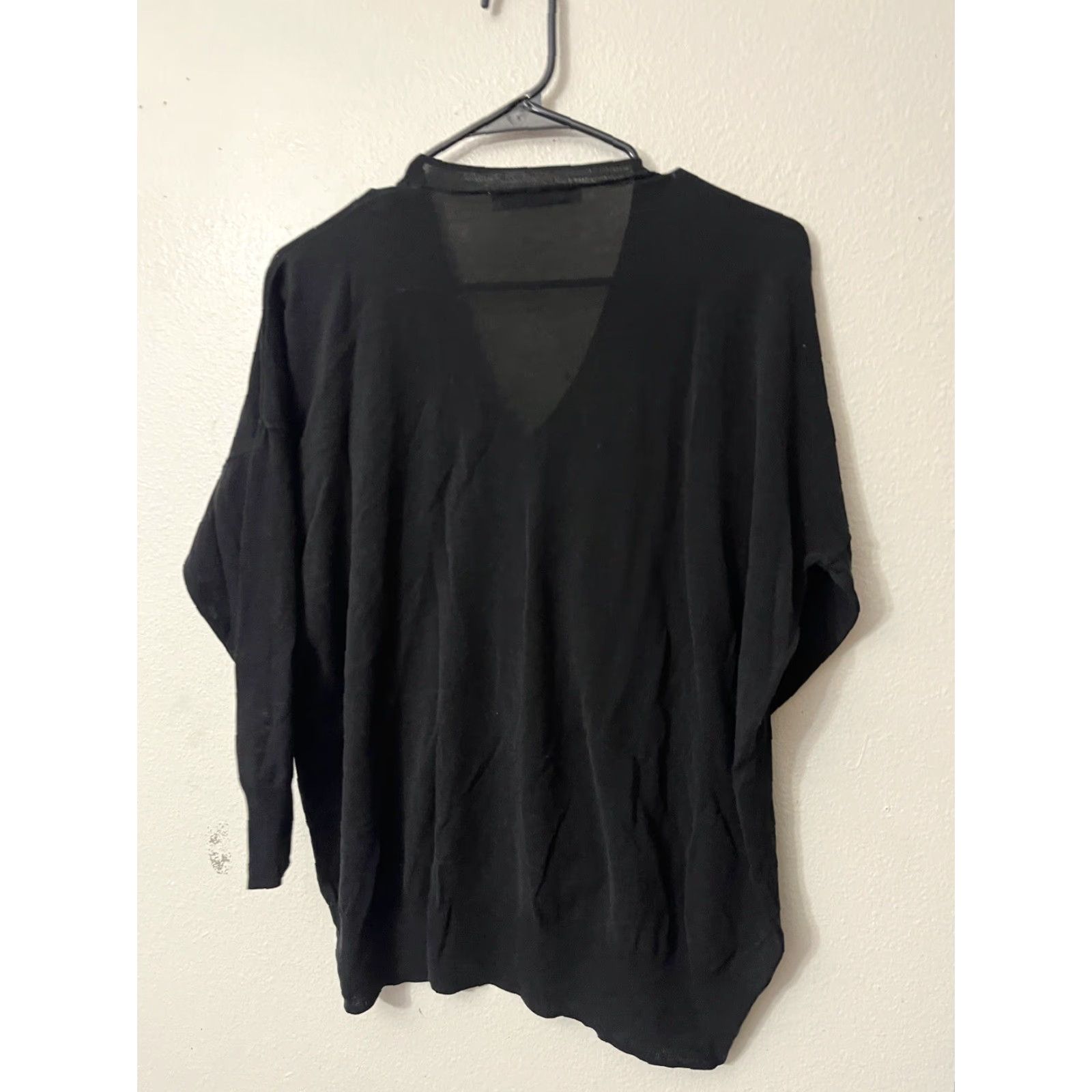 Zara Zara Sweater V-Neck Black Small Cotton Viscose Knit Button Long Sleeve Womens pullover Size S / US 4 / IT 40 - 2 Thumbnail