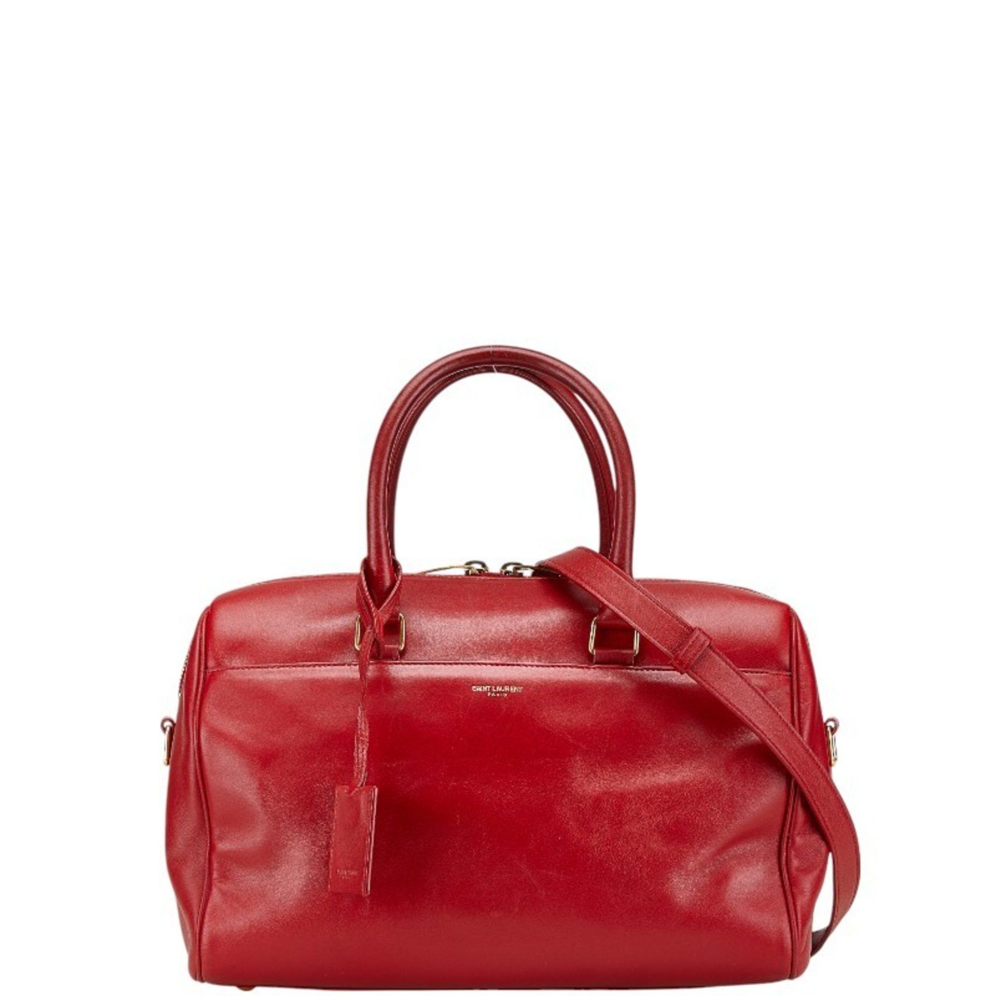 Saint Laurent Paris Saint Laurent Baby Duffle Handbag Shoulder Bag Red Leather Women's Saint Laurent