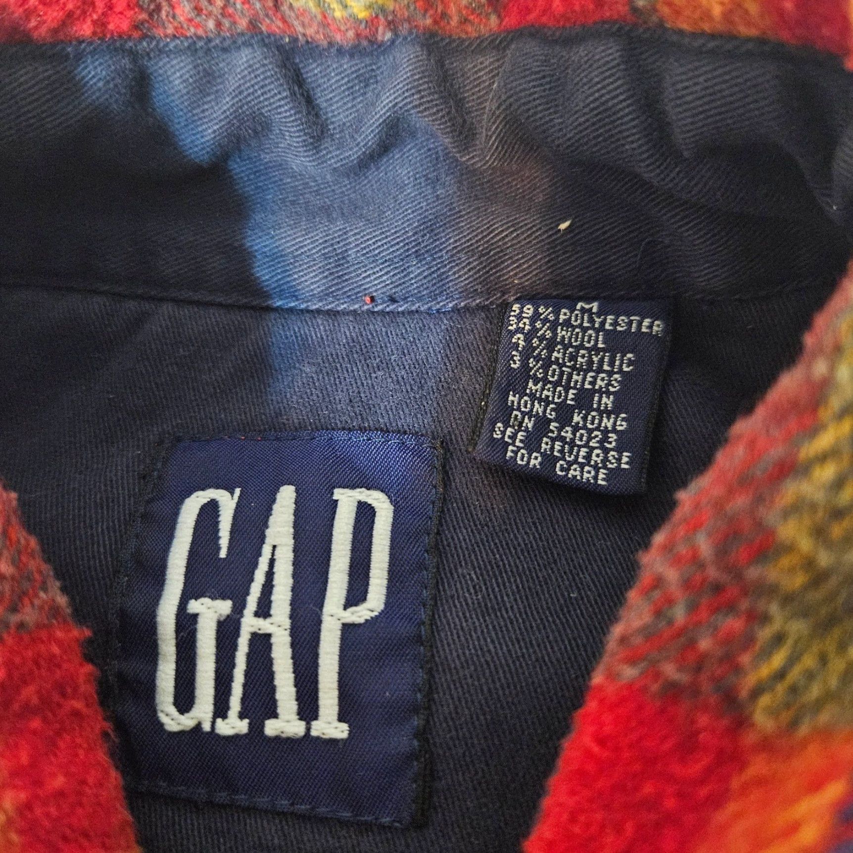 Gap VINTAGE GAP Shirt Mens Red Plaid Flannel Wool Blend Button Shirt Medium Hong Kong Size US M / EU 48-50 / 2 - 6 Thumbnail