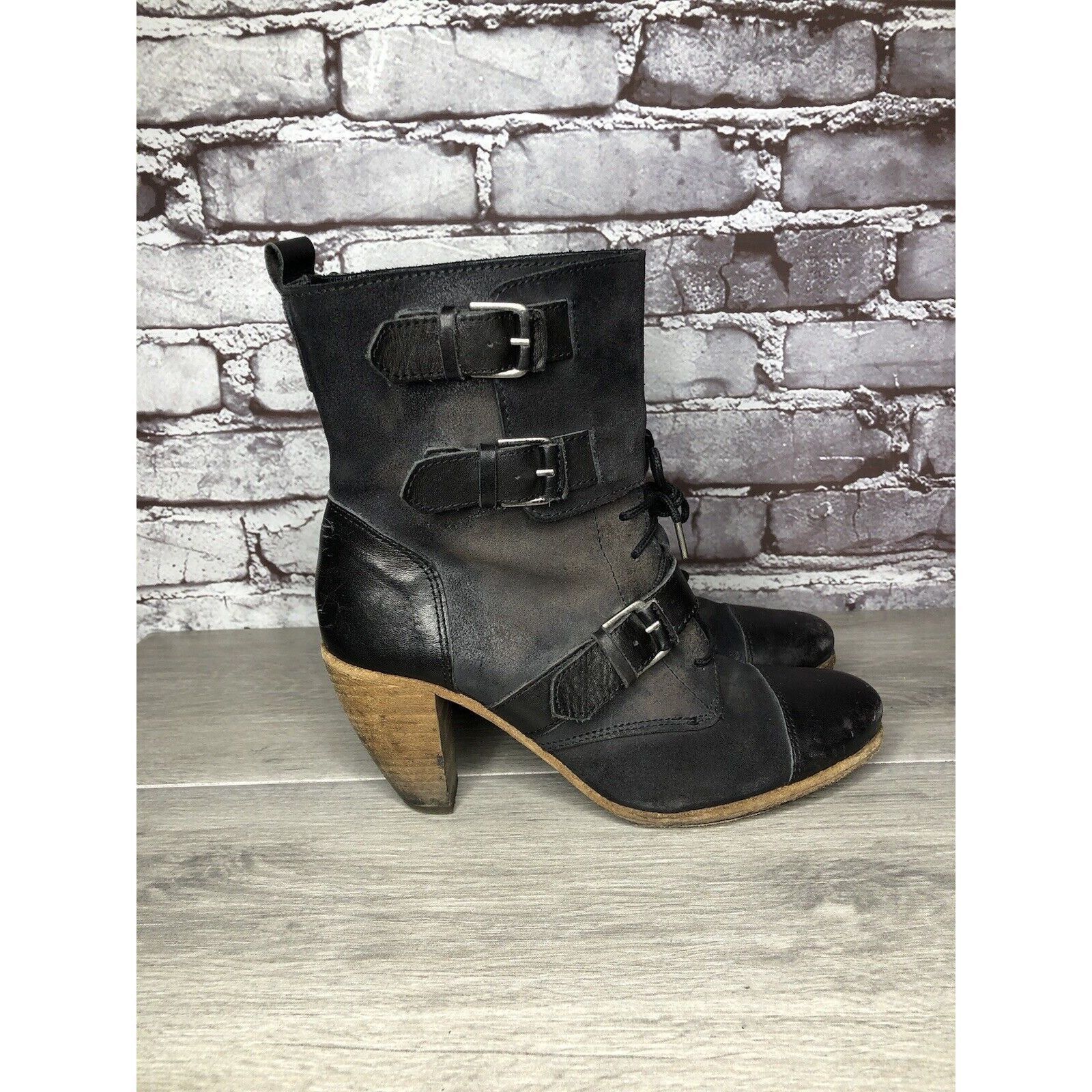 Allsaints AllSaints Spitalfields Jacks Place Black Leather Zip Heel St Size US 7.5 / IT 37.5 - 23 Thumbnail