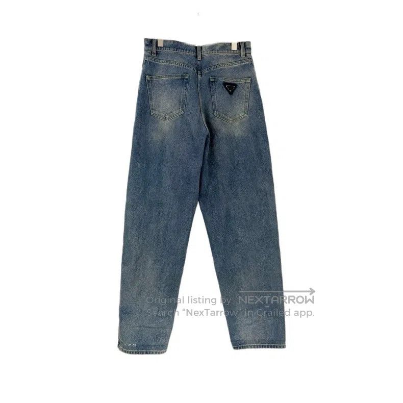 Prada Prada Washed blue metal triangle jeans Size US 29 - 2 Thumbnail