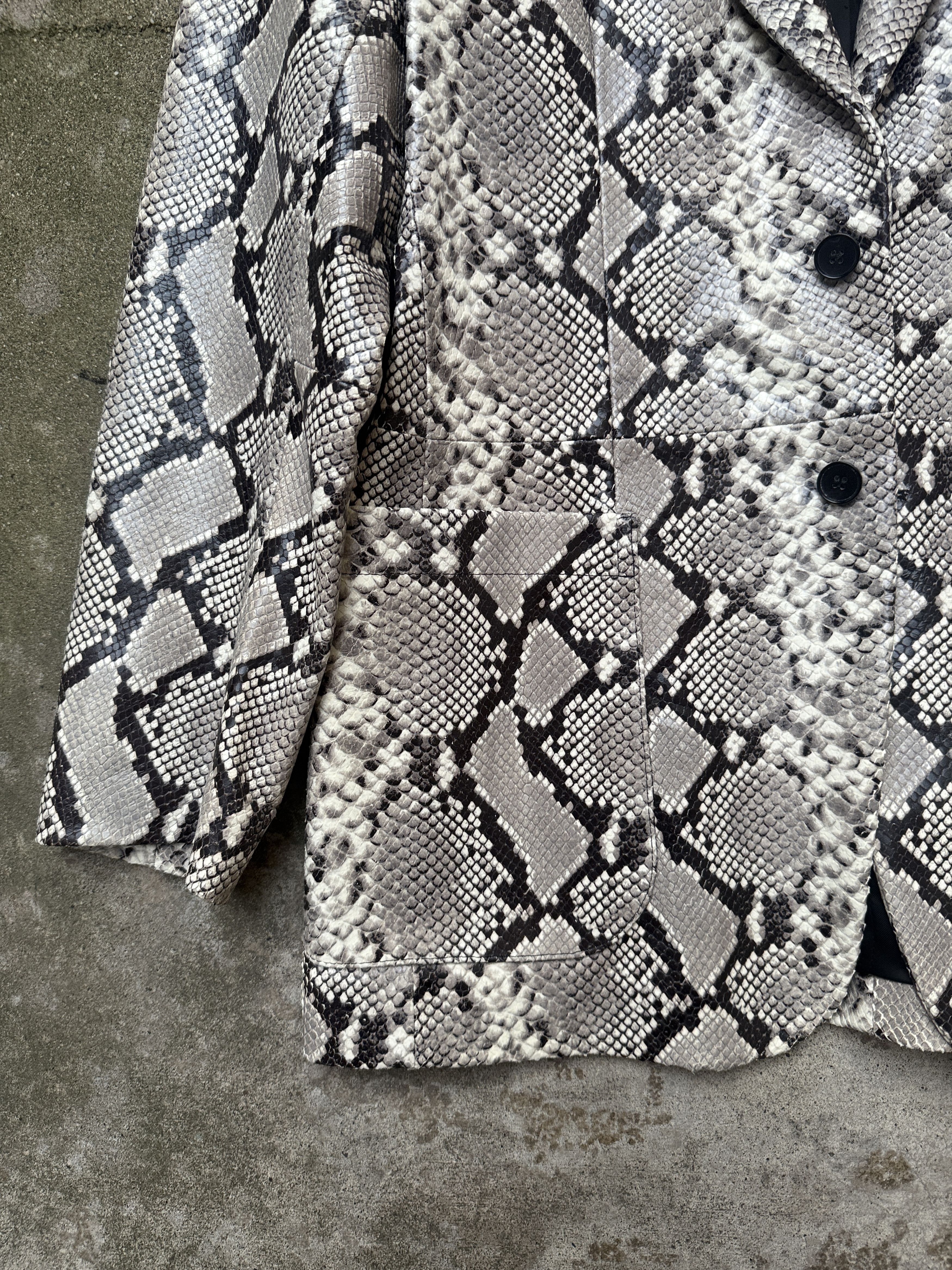 SECOND/LAYER Leather Snakeskin Blazer Jacket Python Sz 50