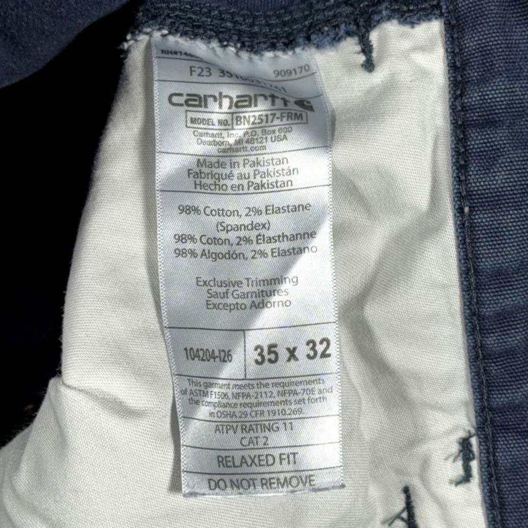 Carhartt Carhartt Pants Mens 34x31 Blue Relaxed Fit FR Utility Workwear Cargo Size US 34 / EU 50 - 6 Thumbnail
