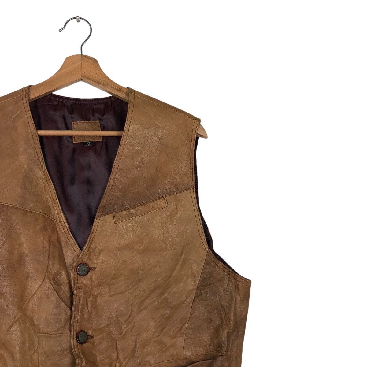 Genuine Leather 📌Vintage Genuine Leather Vest Biker Vera Pelle Size US M / EU 48-50 / 2 - 7 Thumbnail