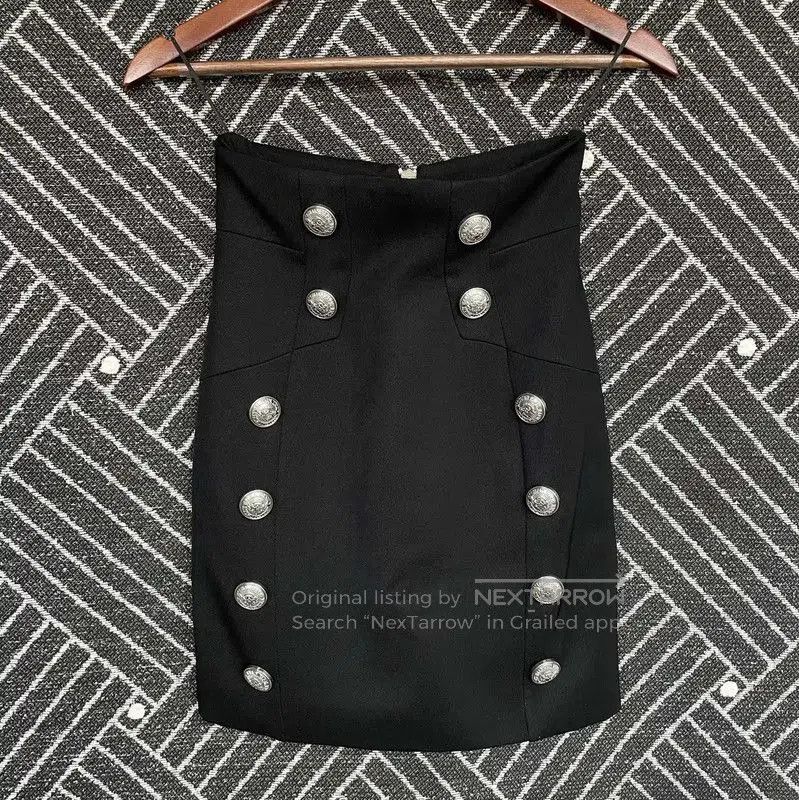 Balmain Black Cotton Summer Skirt for Women .