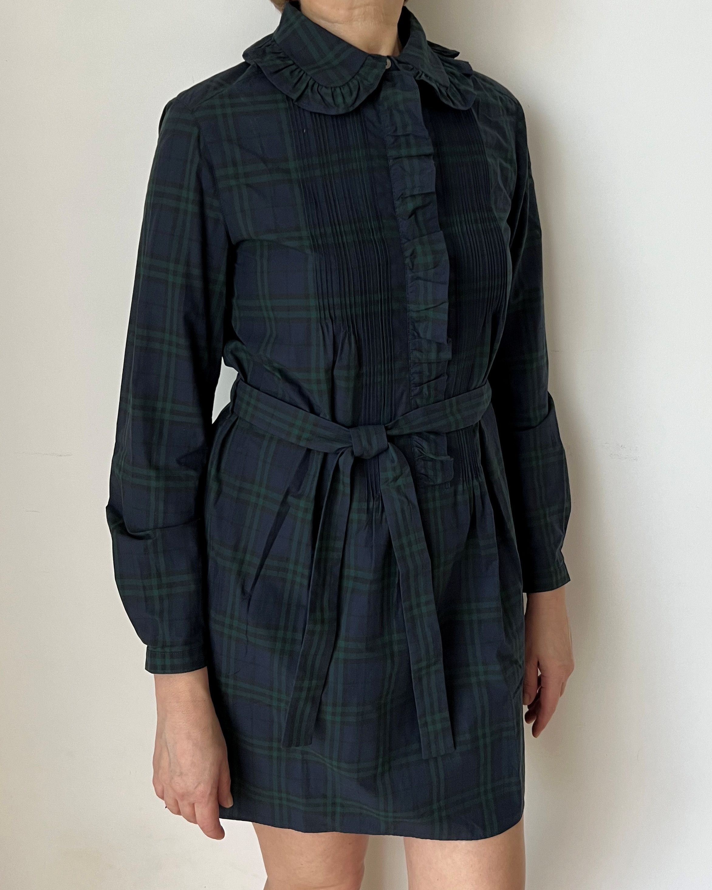 Burberry × Designer ICON BURBERRY PLAID CHECK BELTED DRESS US4 UK6 IT38 Size S / US 4 / IT 40 - 1 Thumbnail