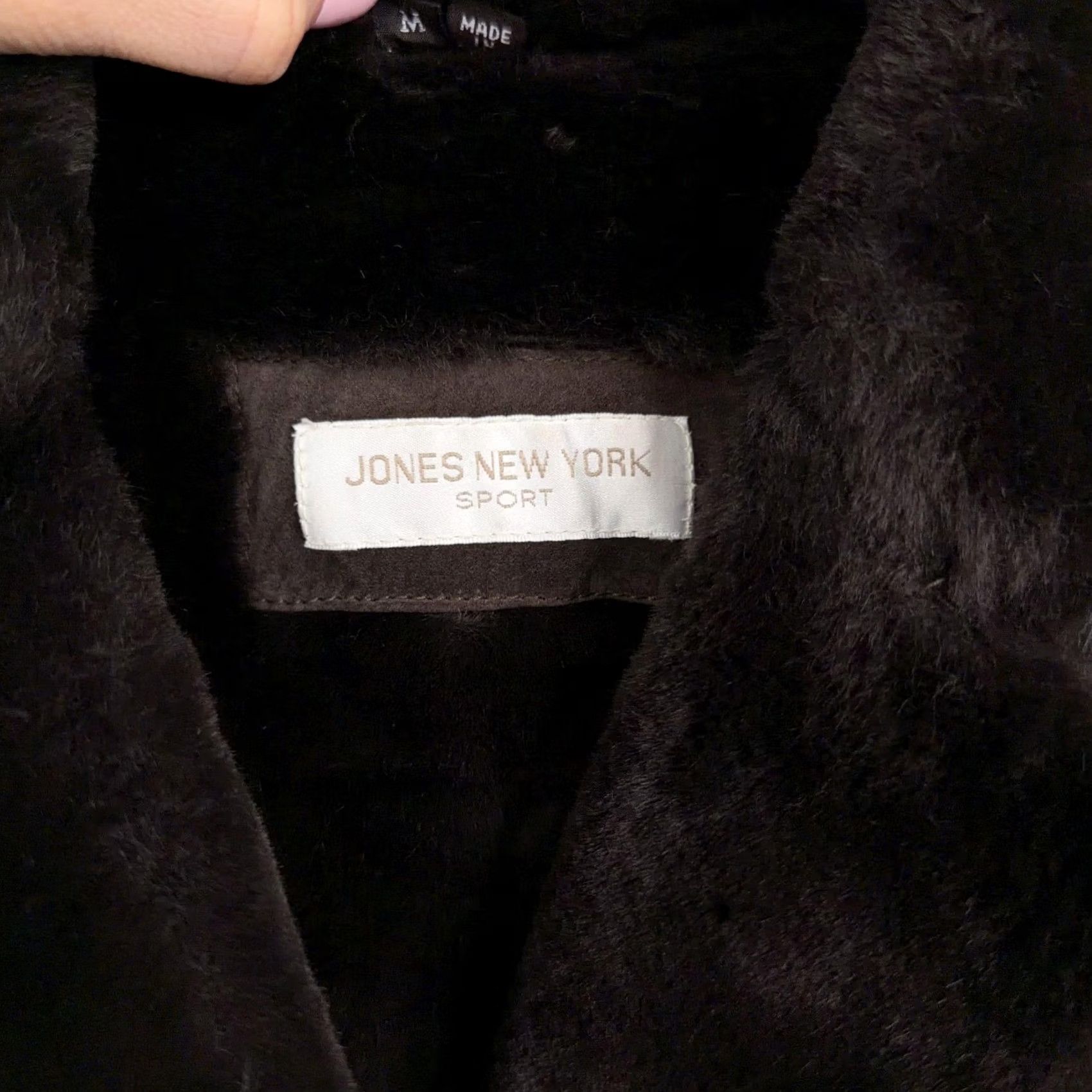 Jones New York Jones New York Sport Coat Womens Medium Brown Suede Faux Fur Lined Pockets Jacket Size M / US 6-8 / IT 42-44 - 4 Thumbnail