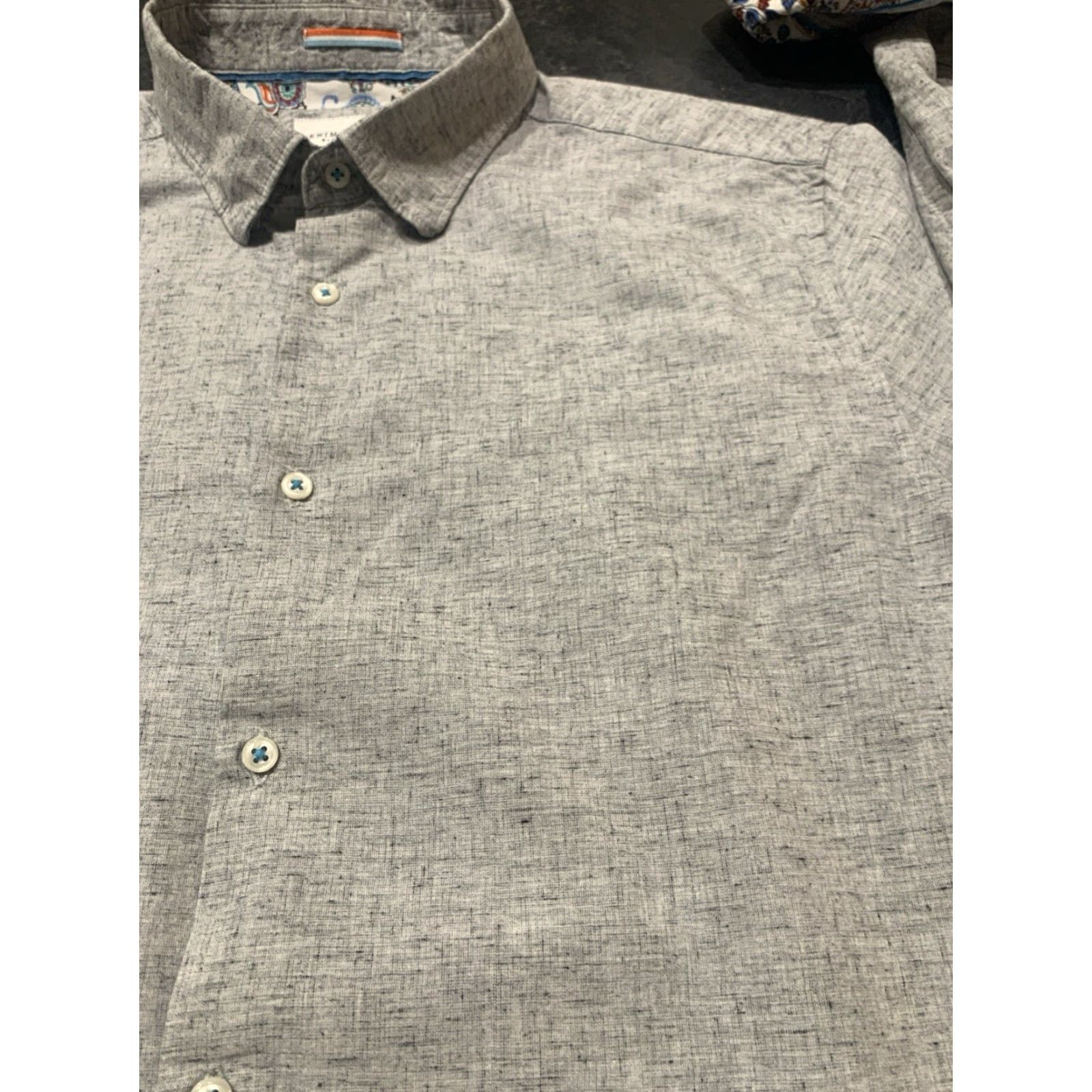 Denime DENIM & FLOWER Long Sleeve Button-Up Shirt Gray Large Floral Mens Size US L / EU 52-54 / 3 - 3 Thumbnail