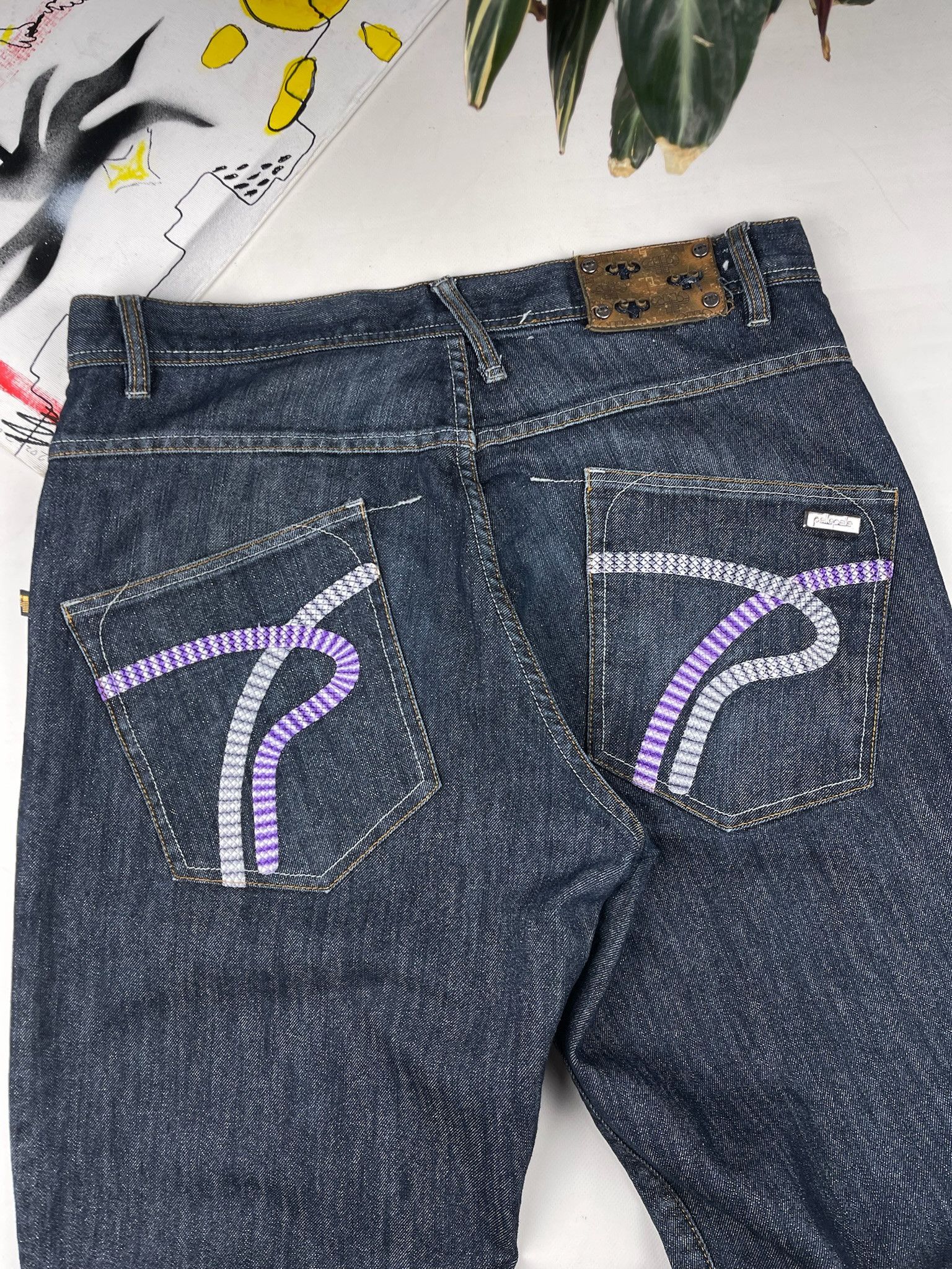 Pelle Pelle Pele Pele Embroidery Jeans rap baggy fit wide leg Size US 34 / EU 50 - 11 Thumbnail