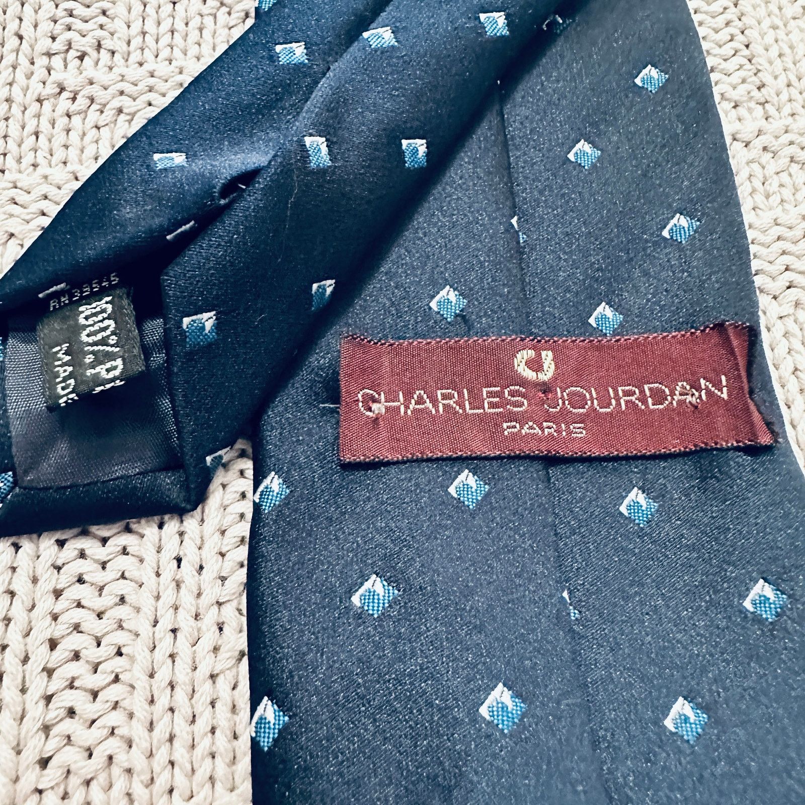 Charles Jourdan Vintage Charles Jourdan blue geometric tie Size ONE SIZE - 3 Thumbnail