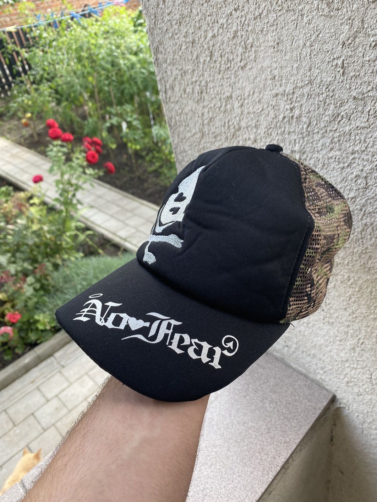 No Fear × Vintage Vintage Y2K No Fear Skull Camo cap hat Affliction style rap Size ONE SIZE - 4 Thumbnail
