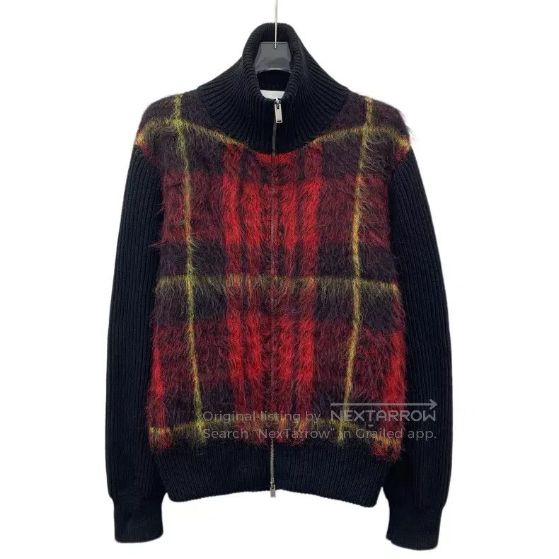 Alexander McQueen Alexander Mcqueen 24 black plaid mahair stand-up collar zi Size US S / EU 44-46 / 1 - 1 Thumbnail