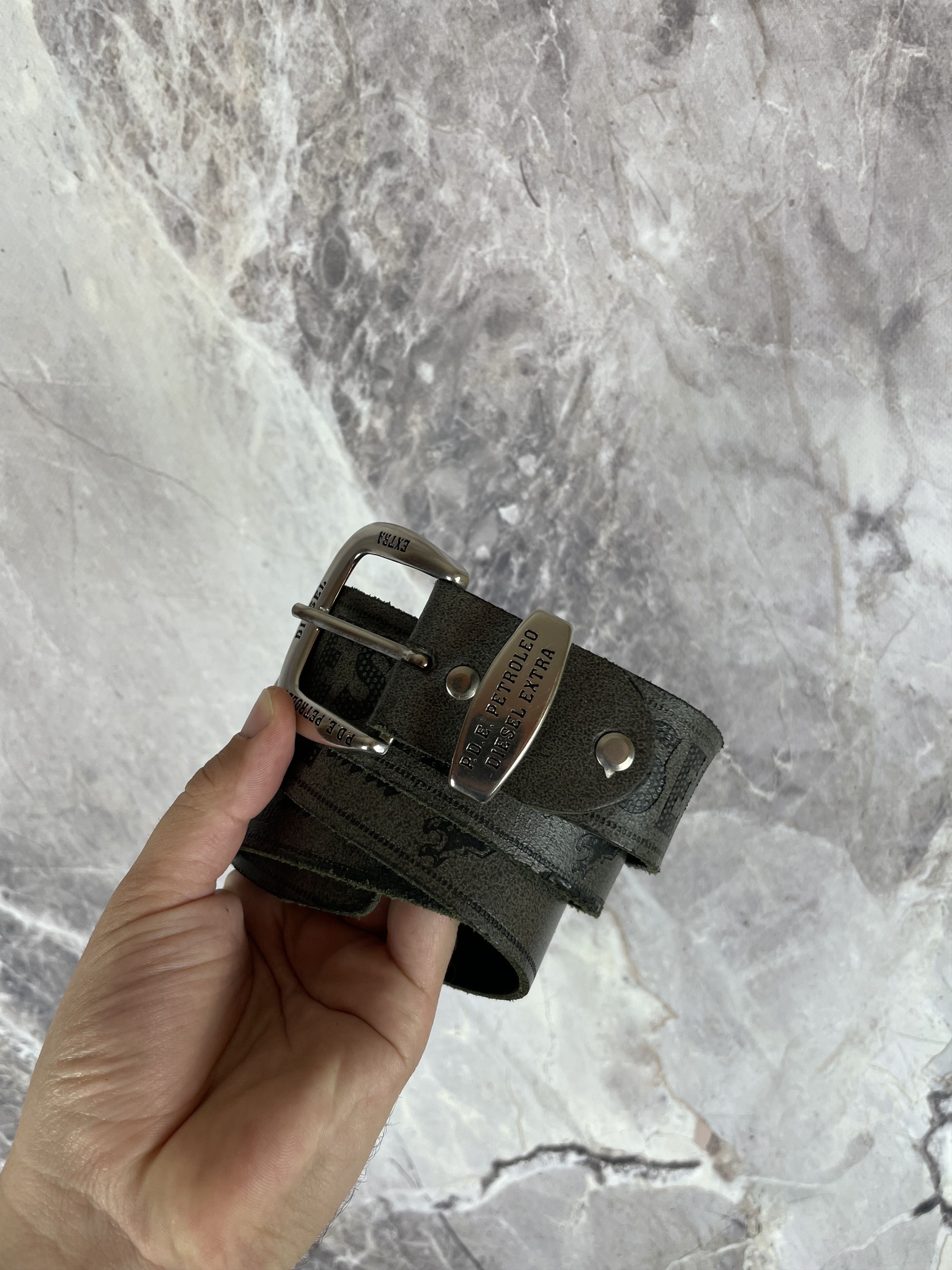 Diesel Vintage Diesel Y2K Archive Opium Black Leather Belt Size ONE SIZE - 2 Thumbnail