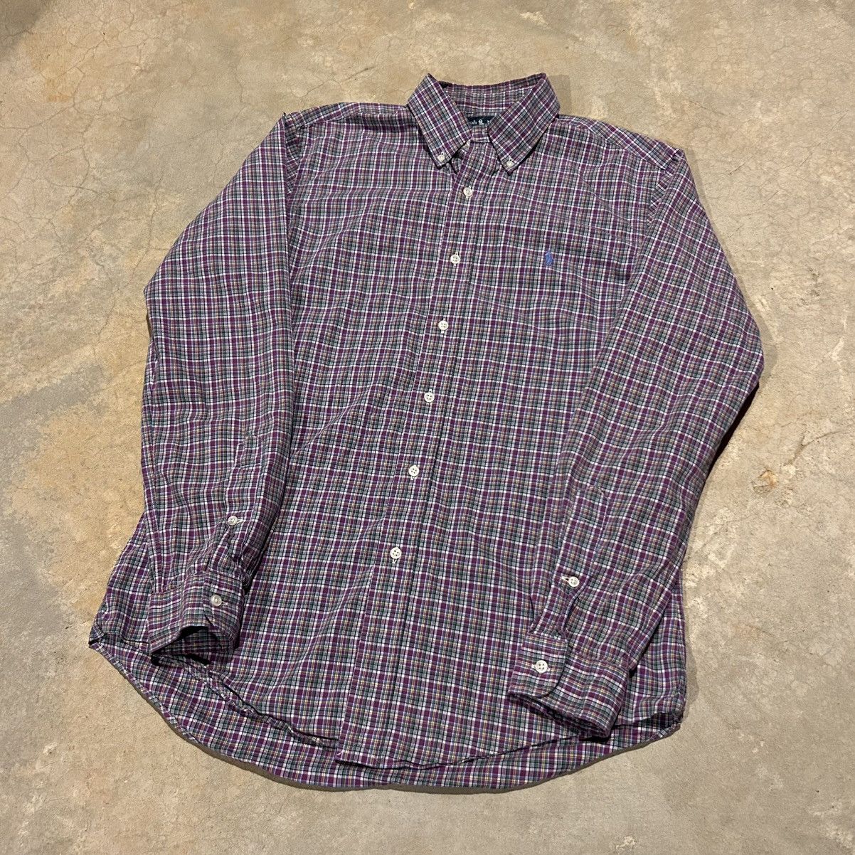 Polo Ralph Lauren Vintage 1990s Polo Ralph Lauren Pony Check Button Up Shirt Size US M / EU 48-50 / 2 - 2 Thumbnail
