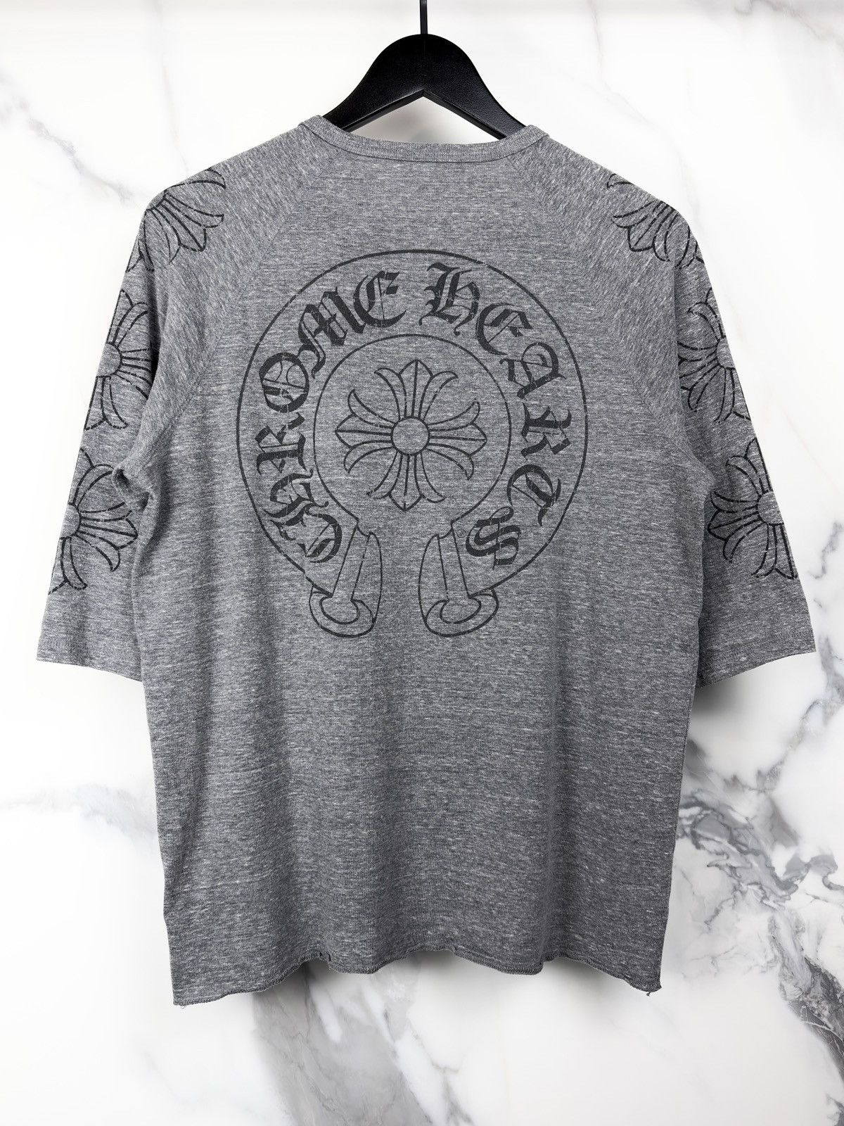 Chrome Hearts Chrome Hearts Vintage Plus Cross Button Henley Raglan Tshirt Size US L / EU 52-54 / 3 - 2 Thumbnail