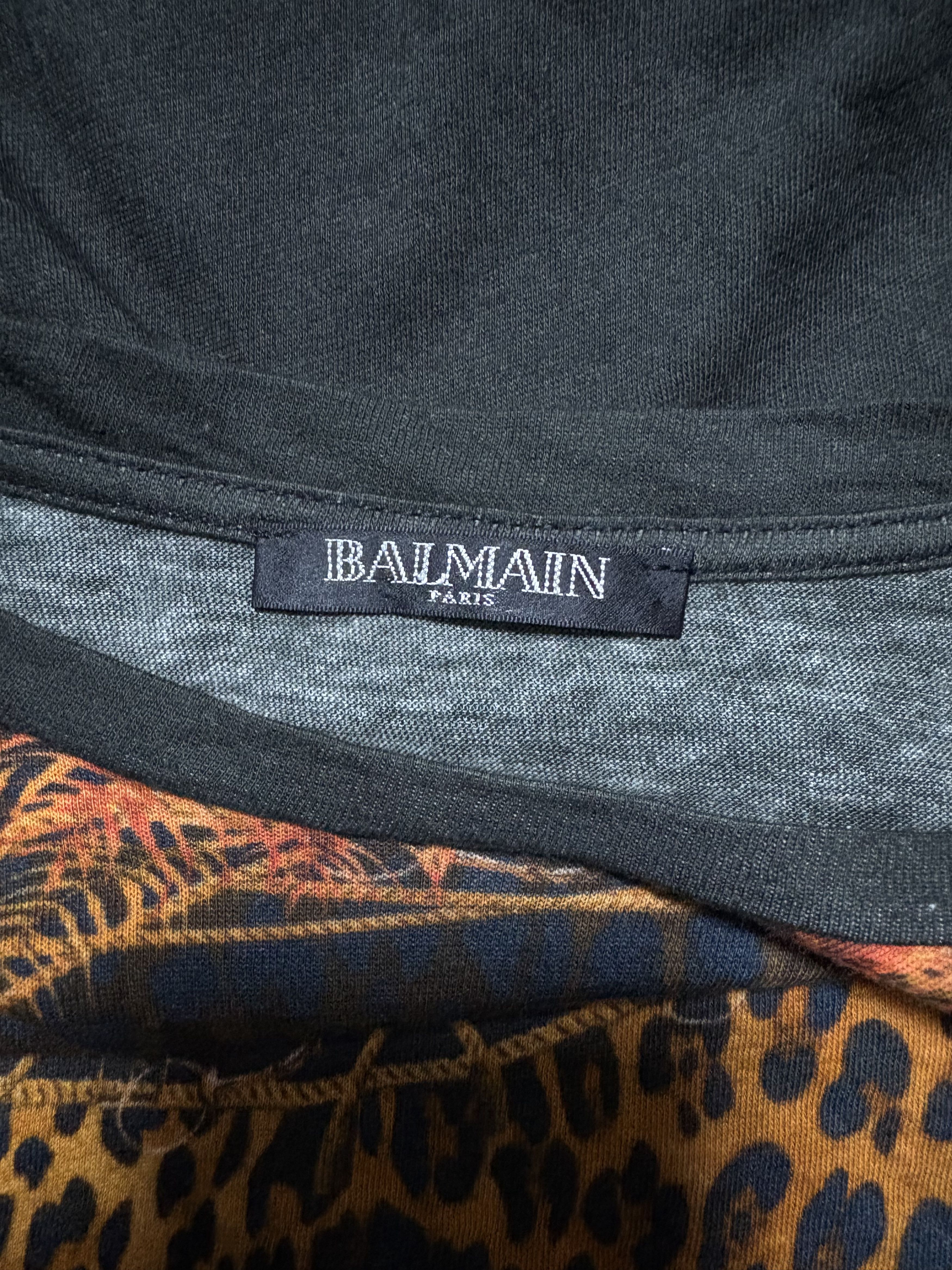 Balmain Vintage balmain leopard sleeve les asymetris tshirt Size XS / US 0-2 / IT 36-38 - 2 Thumbnail