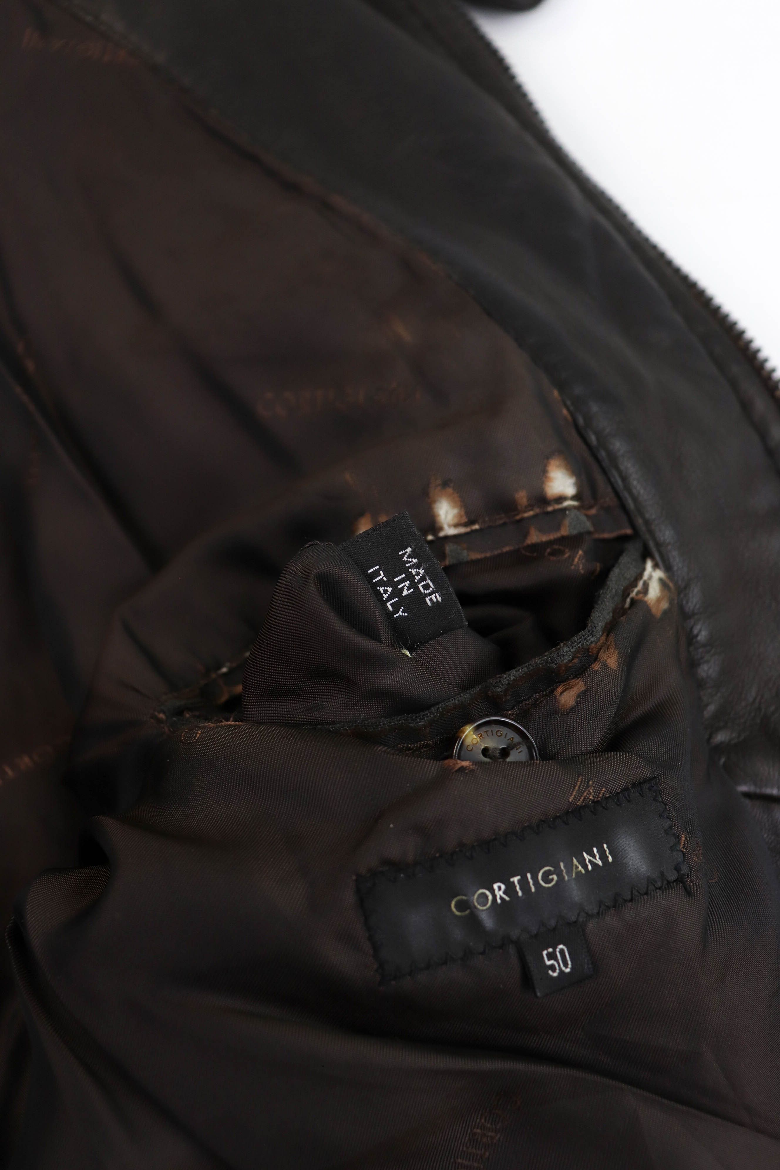 Cortigiani CORTIGIANI Faded Dark Brown RiRi Zippers Leather Jacket Size US M / EU 48-50 / 2 - 25 Thumbnail