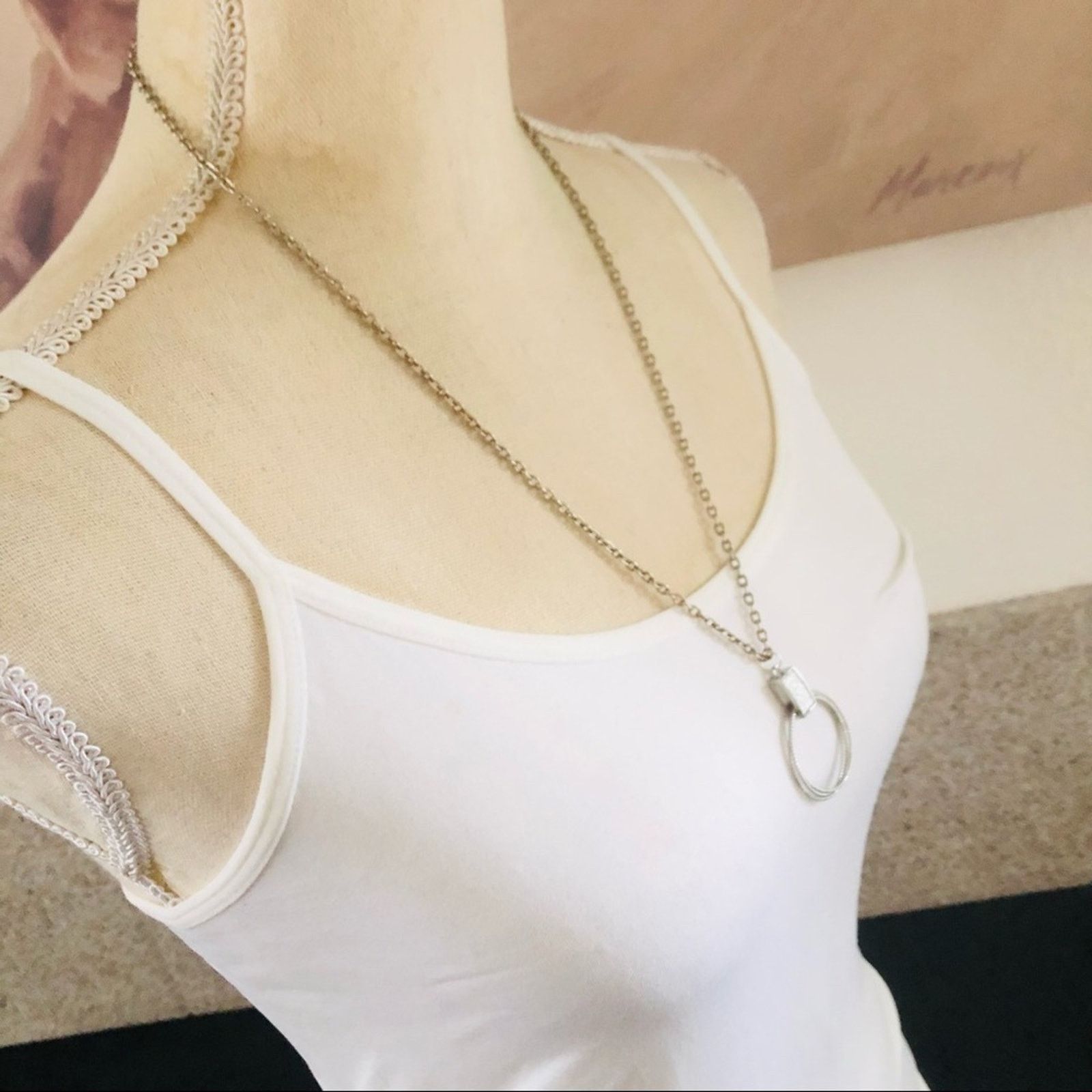 Handmade Hand crafted repurpose sparkle silver loop necklace Size ONE SIZE - 2 Thumbnail