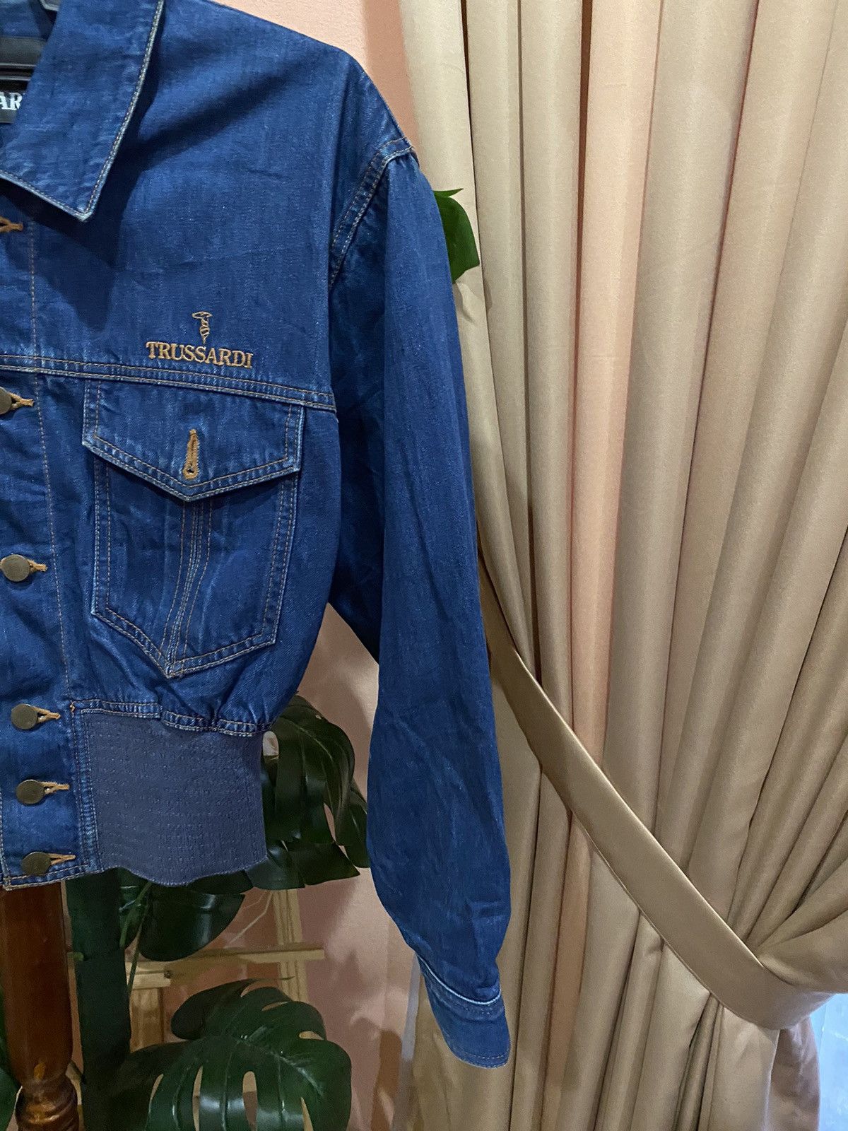 Trussardi VINTAGE TRUSSARDI DENIM CROP JACKET Size S / US 4 / IT 40 - 5 Thumbnail