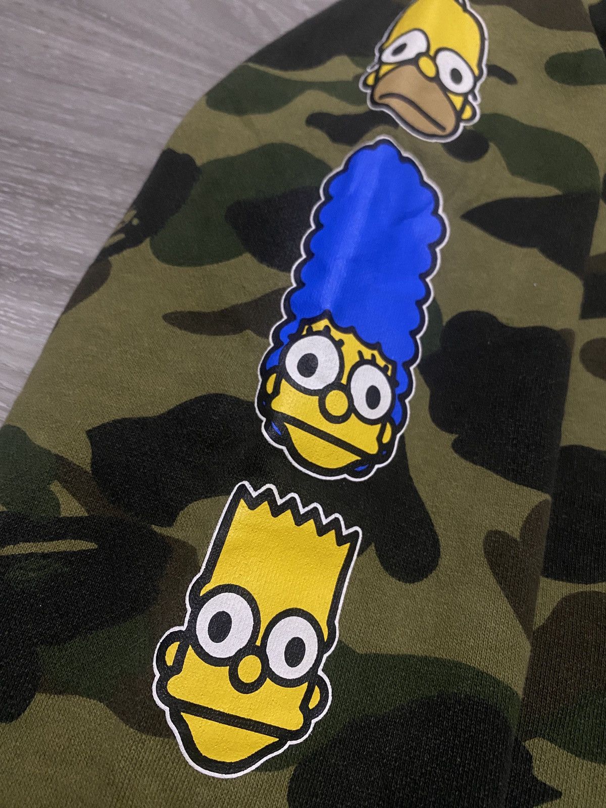 Bape RARE - BAPE X THE SIMPSONES GREEN CAMO FULL ZIP HOODIE Size US XL / EU 56 / 4 - 6 Thumbnail