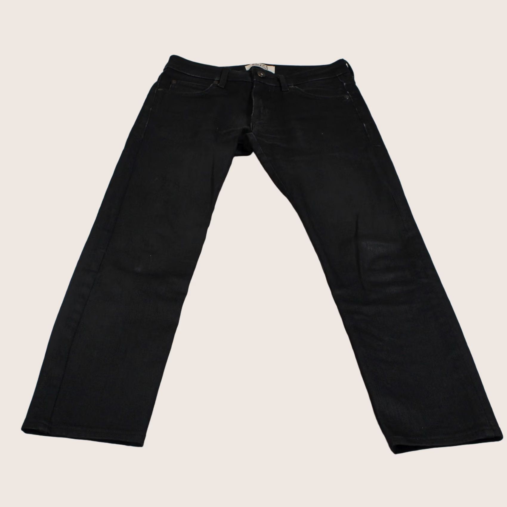 Vintage Naked & Famous Denim Jeans Mens 30x27 Black Straight Japanese Denim Pants Heritage Slim Tapered Five-Pocket Zip Fly Size US 30 / EU 46 - 1 Thumbnail